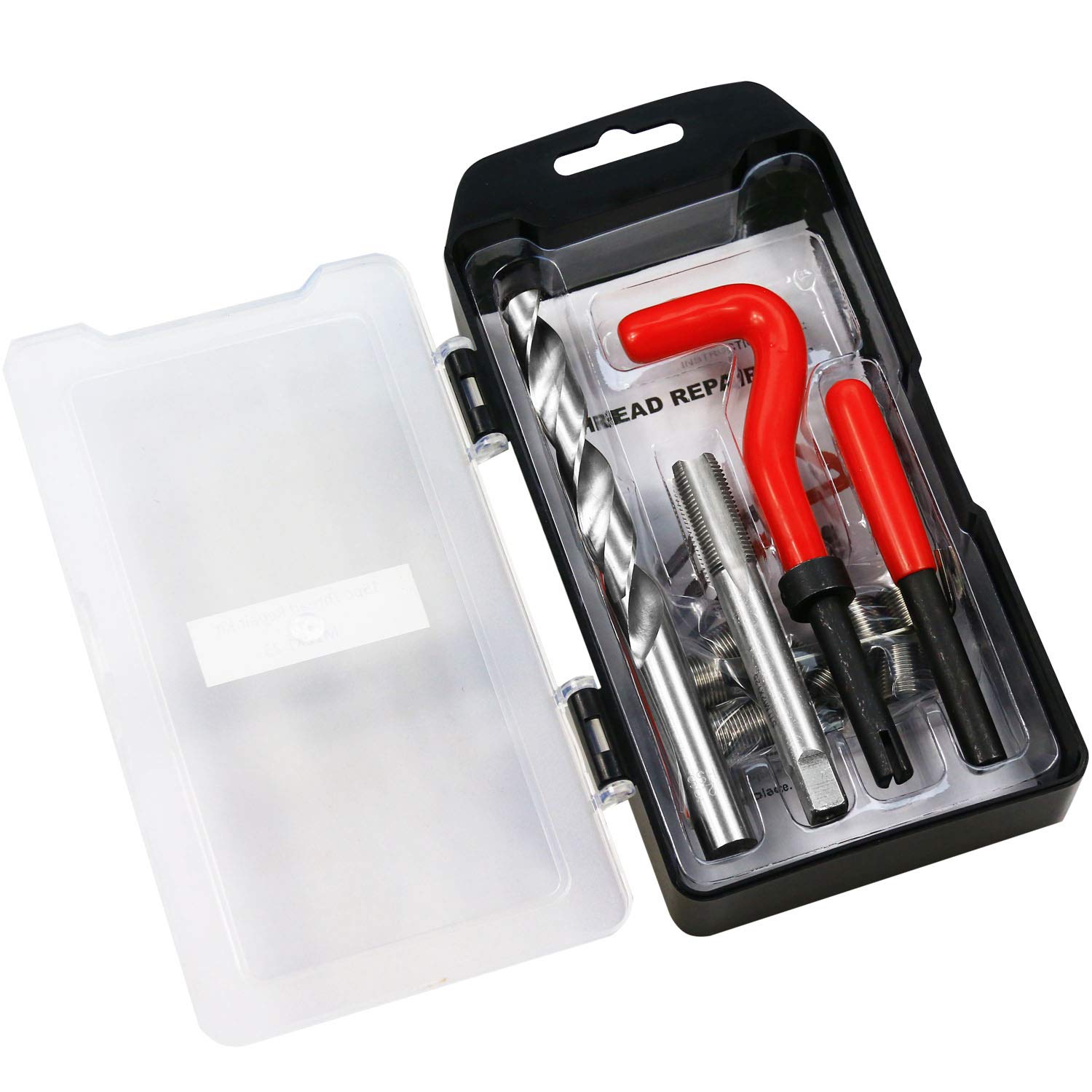 BestsQ 15 Stück Gewindereparatursatz Bohrer Helicoil Repair Kit Kompatibel Handwerkzeug Set für Auto Reparatur Größe:M12x1.25 von BestsQ