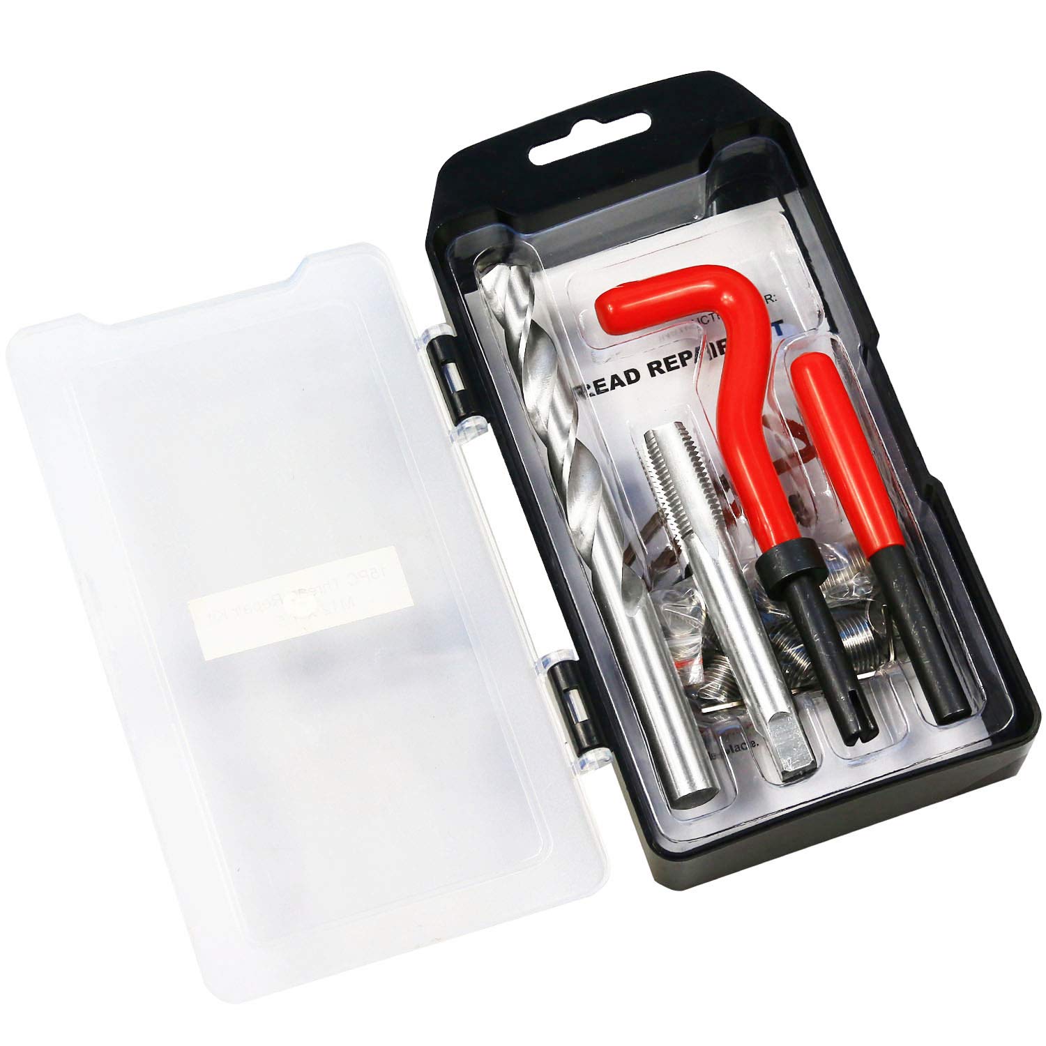 BestsQ 15 Stück Gewindereparatursatz Bohrer Helicoil Repair Kit Kompatibel Handwerkzeug Set für Auto Reparatur Größe:M12x1.75 von BestsQ