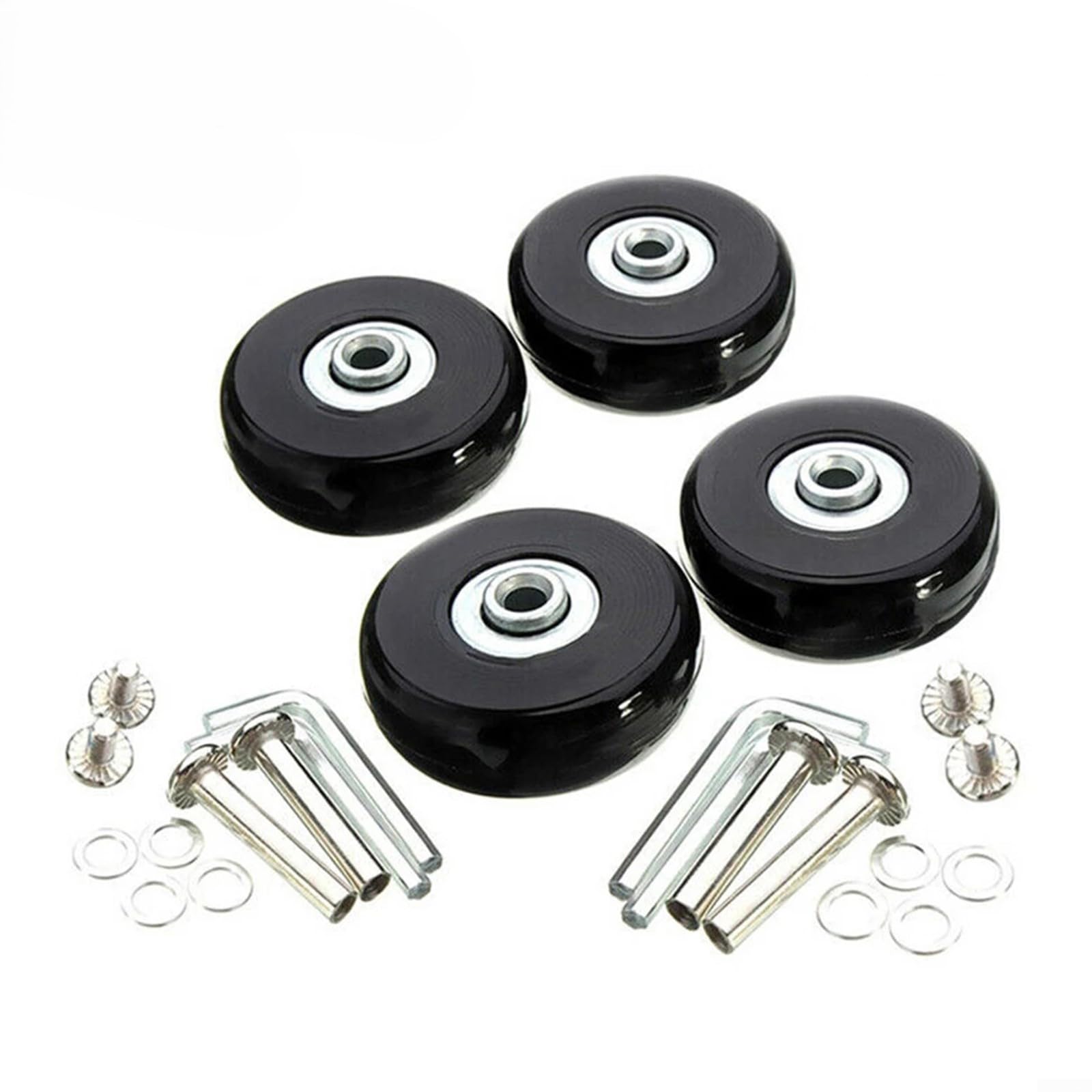 Besttoolifes 4 Stück Gepäckkoffer-Ersatzräder – Gummi-Gepäckrad-Reparatur-Set – robuste Kofferräder Ersatz mit Schrauben für Gepäckkoffer – Reisezubehör (50 x 18 mm) von Besttoolifes