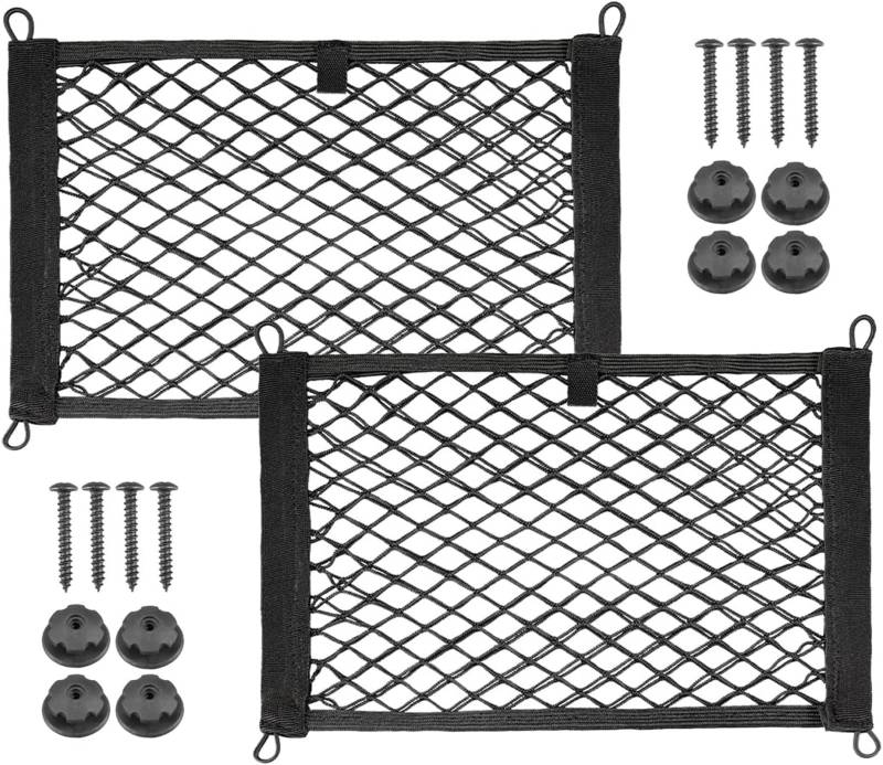 BetterJonny 2 x Auto-Netz, 25 x 45 cm, Nylon-Netz, doppellagig, elastisch, Campervan-Aufbewahrungsnetz für Auto, Wohnwagen, Wohnmobil, Boot von BetterJonny