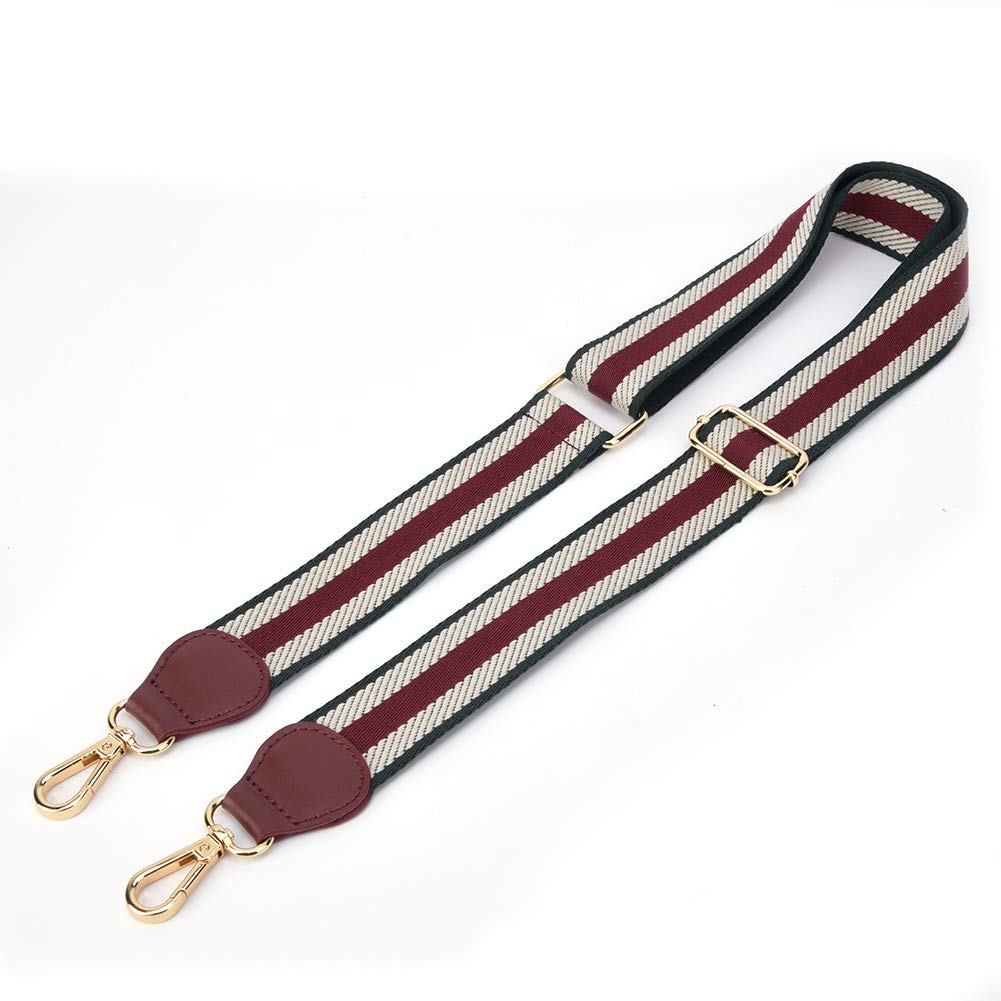 Geldbörsenriemen Ersatz für Umhängetaschen, Handtaschen-Schultergurt, verstellbar, 3,8 cm breit, Taschen-Umhängeriemen, Leder, Geldbörsenriemen, Taschengürtel, Ersatzteil (12# dunkelgrün tiefrot) von Beufee