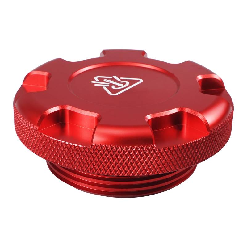 Bevinsee Kühlbehälter-Tankdeckel, Compatible with VW Golf GTI R MK7 MK7.5 MK8, Compatible with Seat Skoda, Teilenummer 3C0121321 2Q0121321 5Q0121321, Aluminium, Rot von Bevinsee