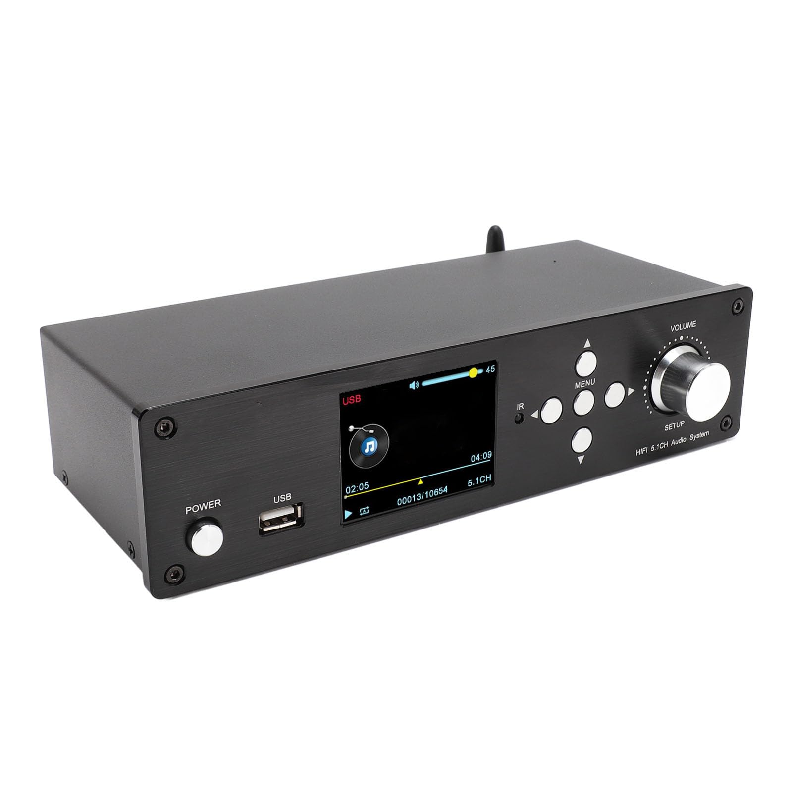 5.1-Surround-Sound-Decoder für DTS für Dolby AC 3 LPCM, 192 KHz, 32 Bit, Unterstützt 4K HDMI ARC, Optisches Koaxial-USB-Digital-Analog-AV-System mit BT 5.0-Receiver (EU-Stecker) von Bewinner