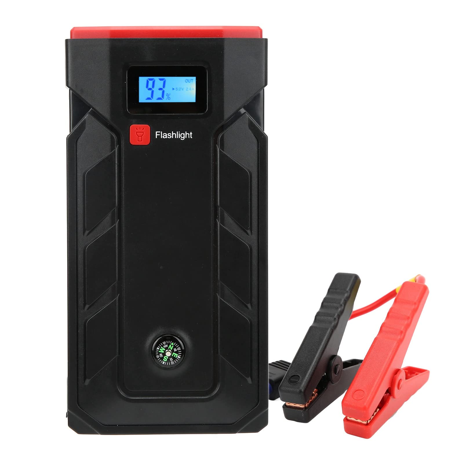 Auto Starter Box, 12000 MAh Starthilfe 1000 A Tragbares Autobatterie Booster Pack mit 2 USB Anschlüssen LED Lichtkompass für 12 V Autos Motorräder von Bewinner