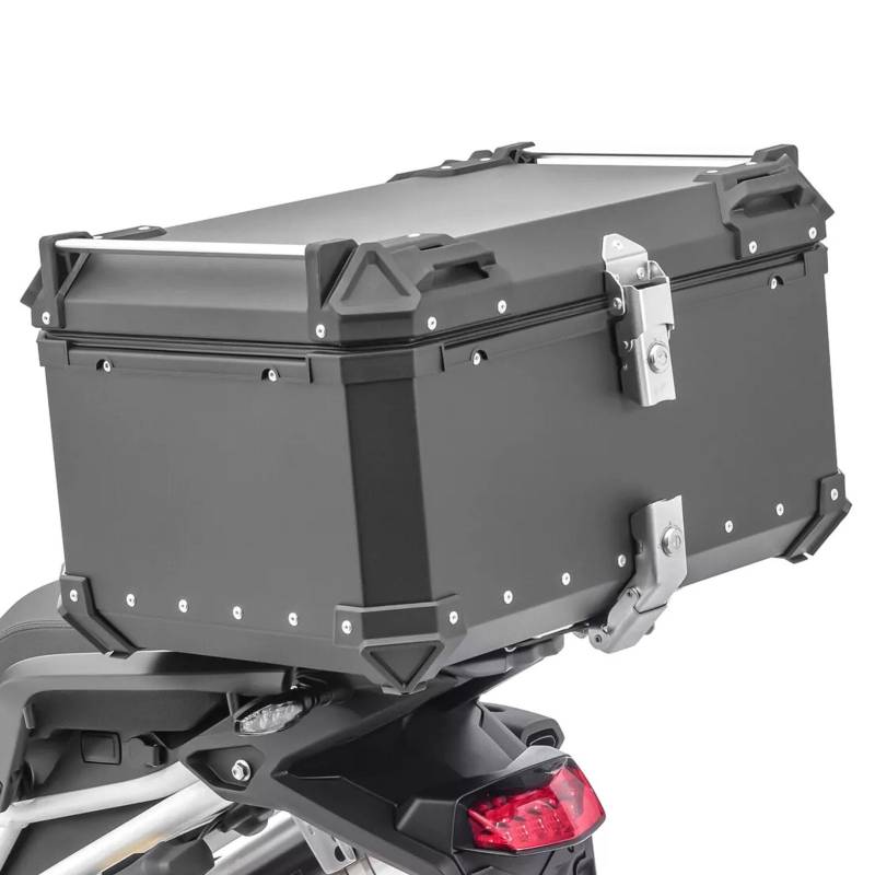 Bewinner 32L Topcase Motorrad mit Sicherheitsschloss, Schnellverschluss Motorradkoffer, Wasserabweisendes Motorrad Topcase aus Aluminiumlegierung, Universell Passende Motorrad Hecktasche von Bewinner