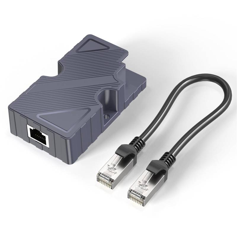 Bewinner Starlink Dishy V2 auf RJ45 Adapter, T568B-Pinbelegung, Starlink Ethernet Adapter Set mit Ethernet Kabel für Starlink POE Injektor, 10/100/1000 Mbit/s ohne Kabel von Bewinner