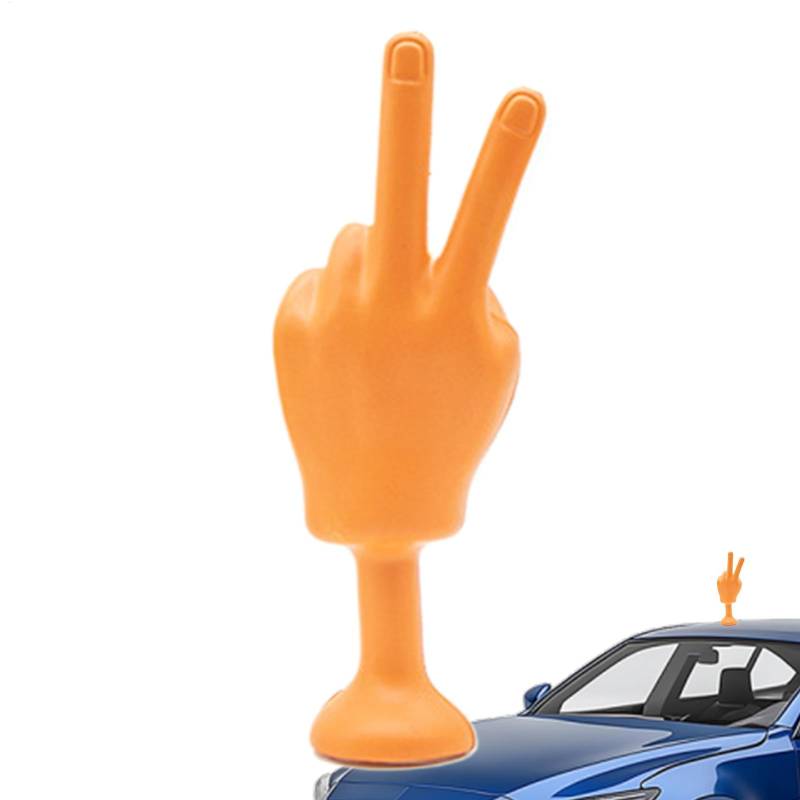 Bexdug Autodachdekoration | 3D-schütteln Hand Auto Dekoration | Handmodell Dekoration Finger Statue mit Klebebasis Auto Außen für Automobildach Motorräder von Bexdug