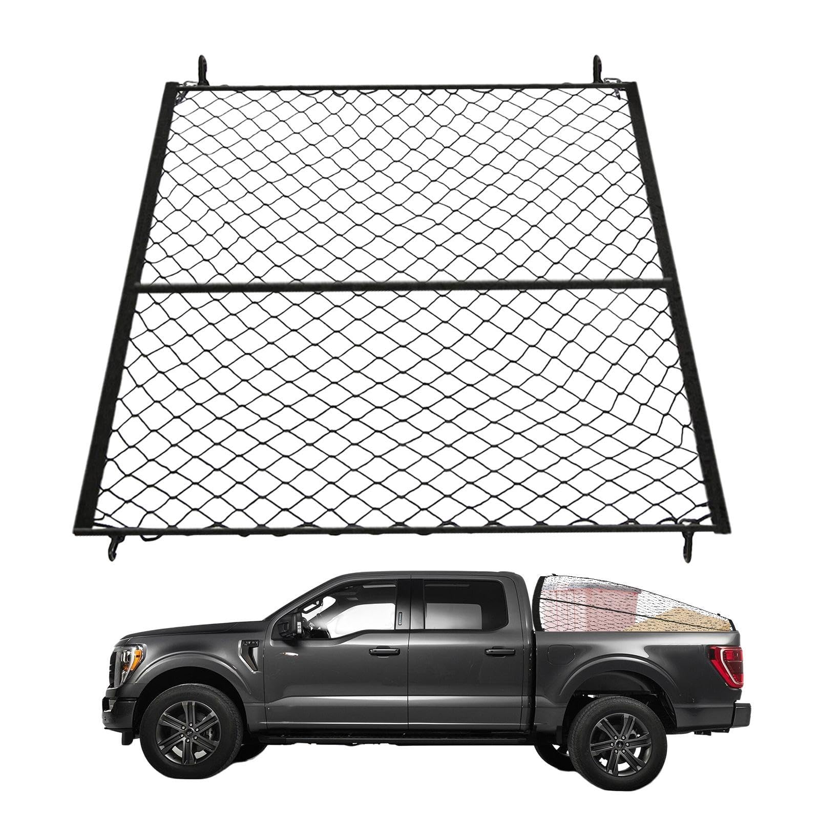 Bexdug Frachtnetz, Hochelastisches einlagiges Gepäcknetz für Pickup-Truck-Ladefläche, 1,1 x 1,2 m, universelles Mesh-Gepäcknetz für die Aufbewahrung im Kofferraum, Automotive-Gepäcknetz-Organizer für von Bexdug