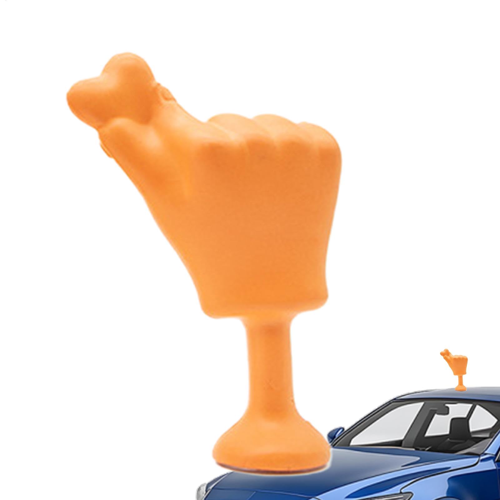 Bexdug Lustige Auto-Dekorationen, 3D-Schüttel-Hand-Auto-Dekoration, Handmodell-Dekoration, Fingerstatue mit selbstklebender Basis, Auto-Außendekoration für Automobil-Dach, Motorräder von Bexdug