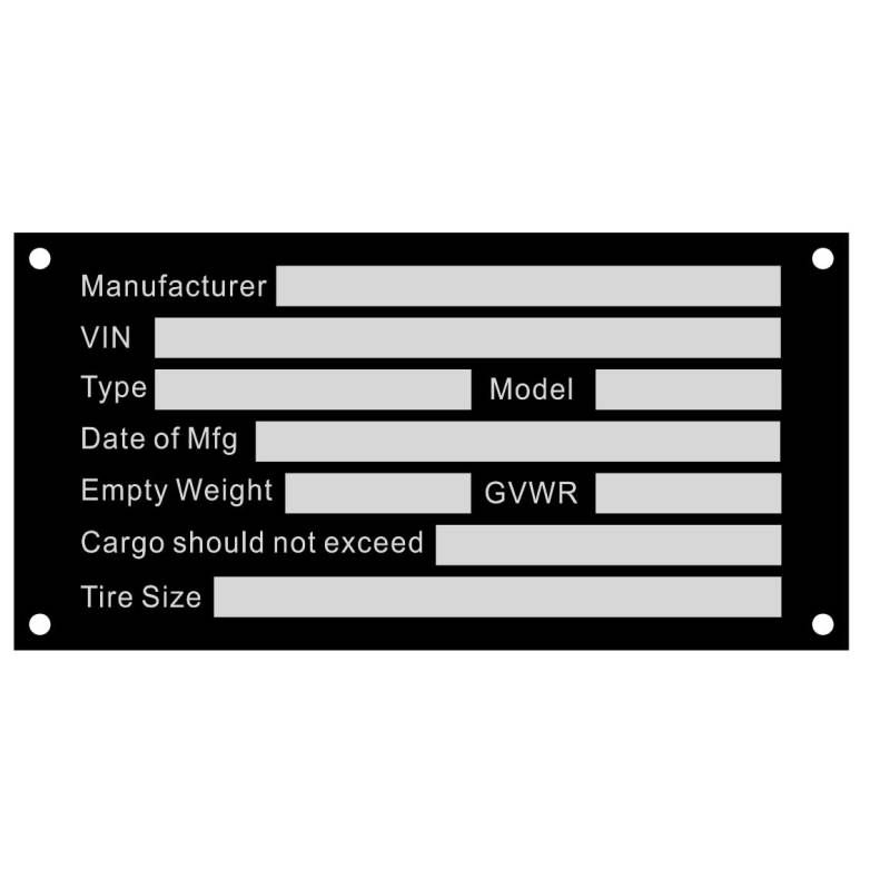 Blanko Fahrzeugkennzeichen Serial Tag VIN Plate Cargo Utility Flachbett Landschaft Anhänger Auto LKW Vintage Hotrod T Eimer Motorrad von Beyondcity