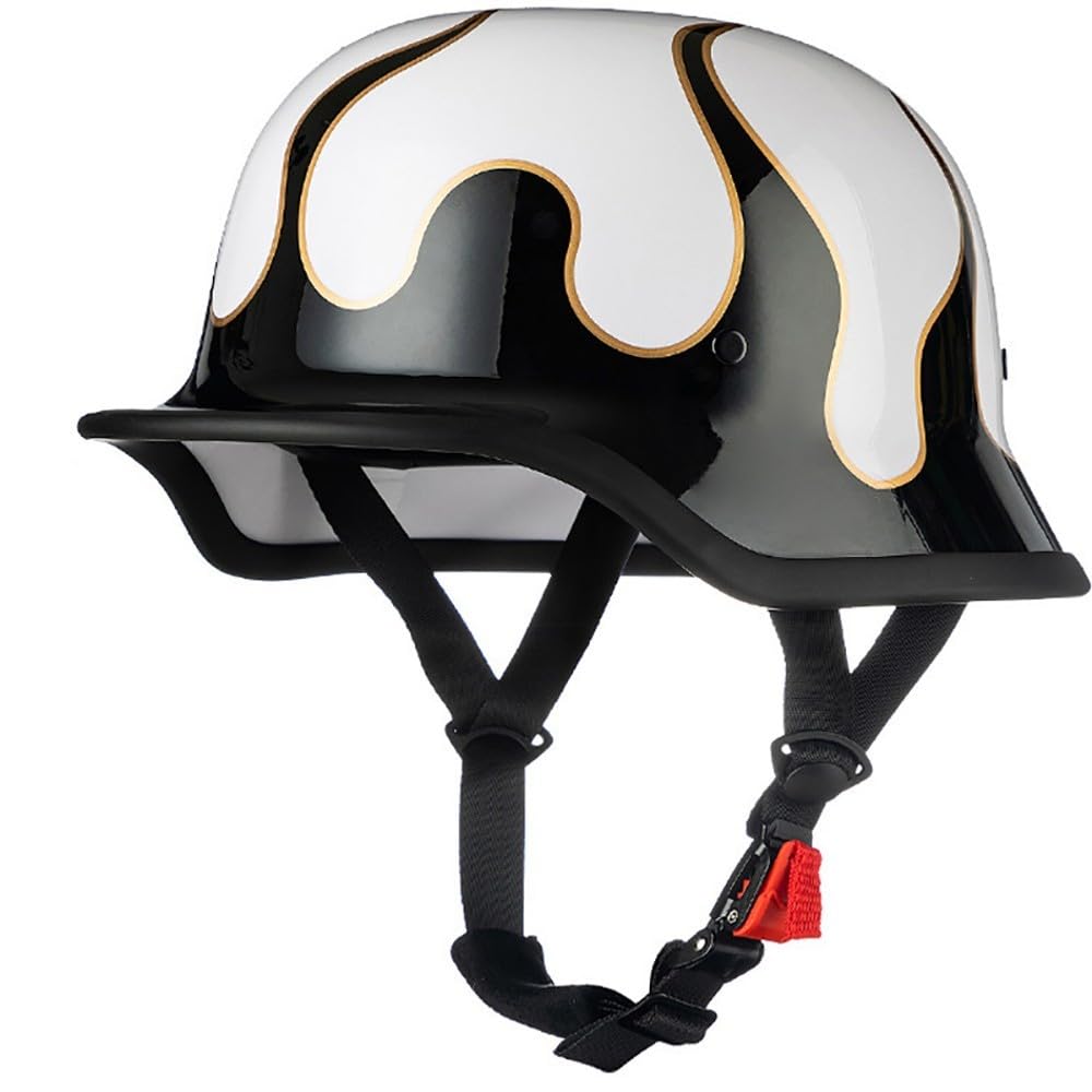 Halbhelme Motorradhelm, Halbschalenhelm mit ECE Genehmigt, Brain-Cap Halbschale Roller-Helm Scooter-Helm Jet-Helm Retro für Erwachsene Herren Damen von Beyswage