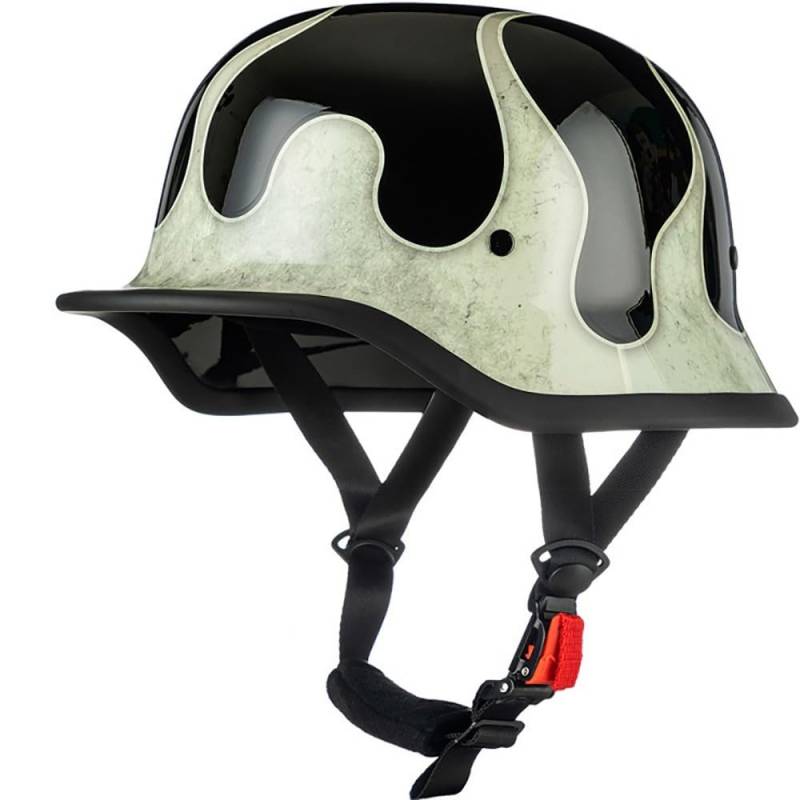 Halbhelme Motorradhelm, Halbschalenhelm mit ECE Genehmigt, Brain-Cap Halbschale Roller-Helm Scooter-Helm Jet-Helm Retro für Erwachsene Herren Damen von Beyswage