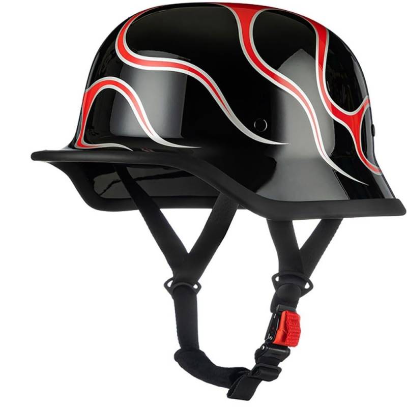 Halbhelme Motorradhelm, Halbschalenhelm mit ECE Genehmigt, Brain-Cap Halbschale Roller-Helm Scooter-Helm Jet-Helm Retro für Erwachsene Herren Damen von Beyswage