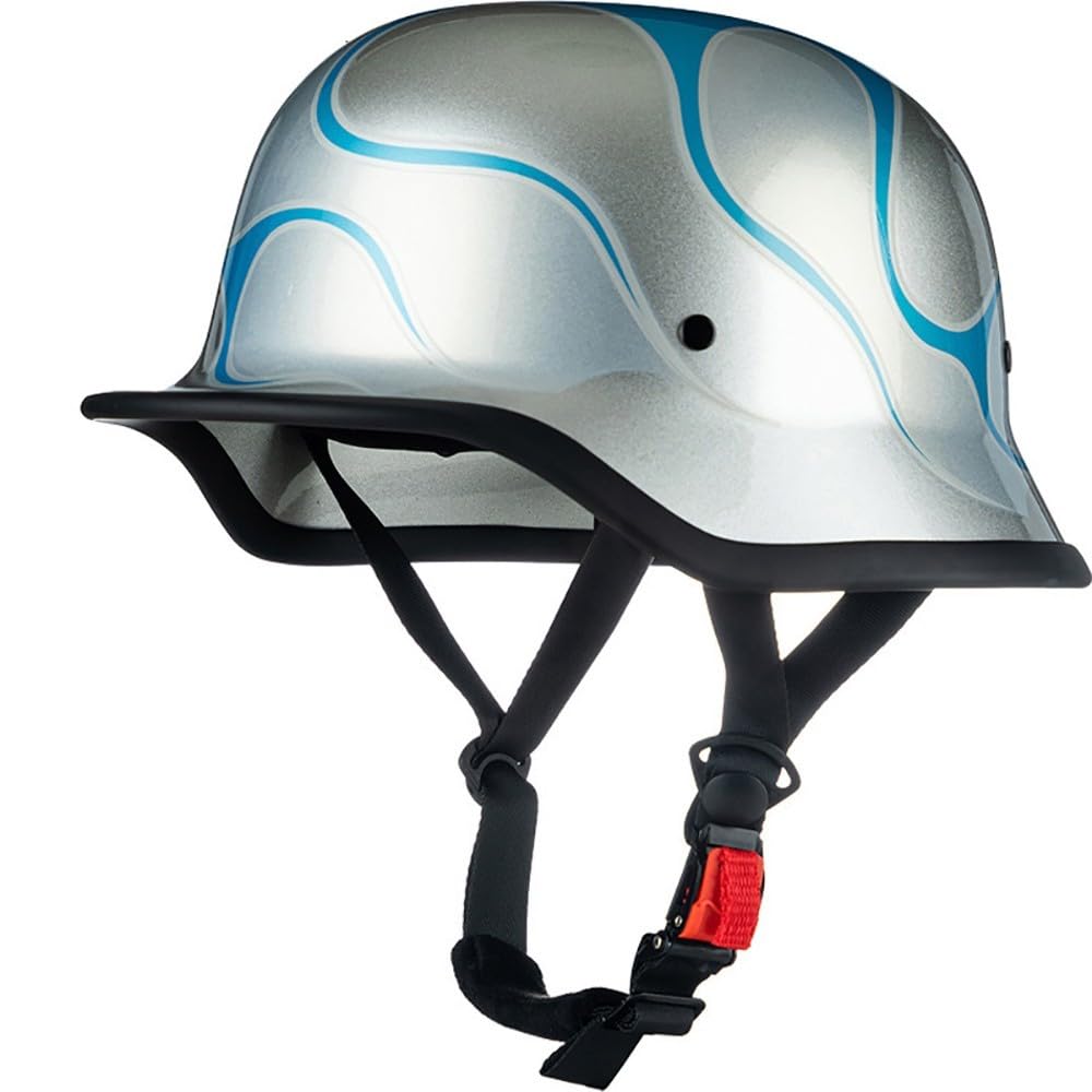 Halbhelme Motorradhelm, Halbschalenhelm mit ECE Genehmigt, Brain-Cap Halbschale Roller-Helm Scooter-Helm Jet-Helm Retro für Erwachsene Herren Damen von Beyswage