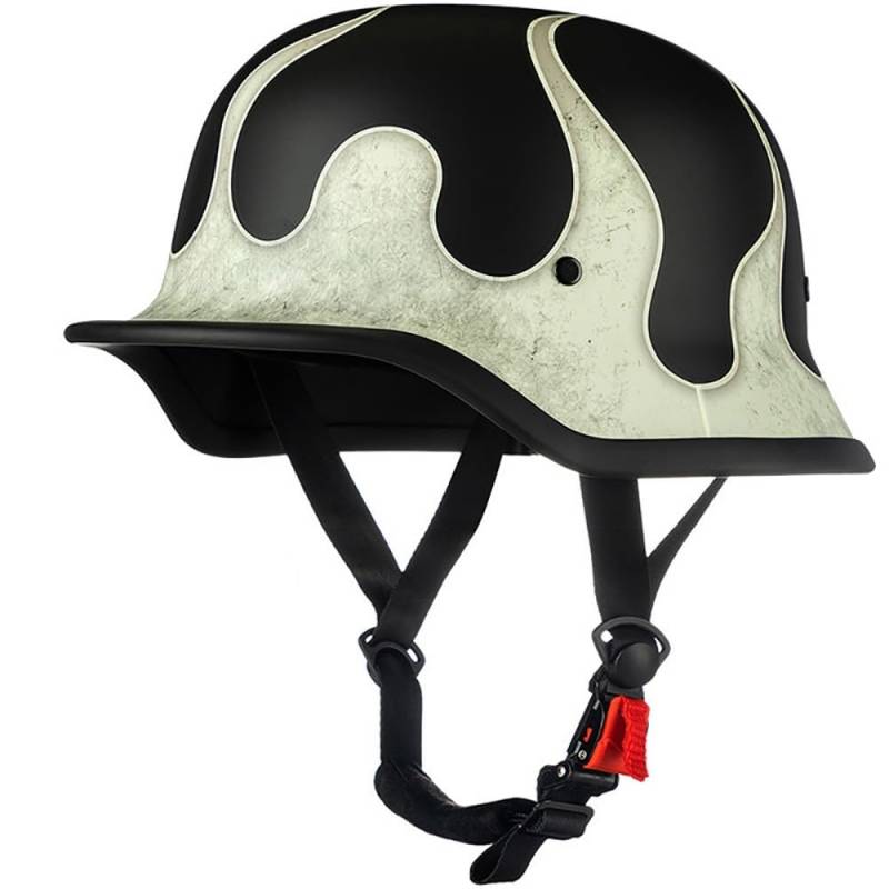 Halbhelme Motorradhelm, Halbschalenhelm mit ECE Genehmigt, Brain-Cap Halbschale Roller-Helm Scooter-Helm Jet-Helm Retro für Erwachsene Herren Damen von Beyswage