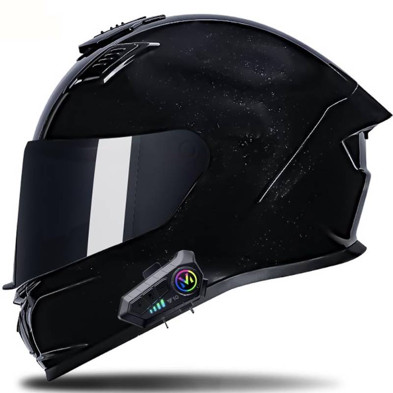 Integralhelm Motorradhelm mit Bluetooth, Integriert Klapphelm mit Sonnenblende, ECE Zertifiziert Herren Touring Street Mopedhelm Scooter Chopper Helm, Motorradhelm Herren von Beyswage