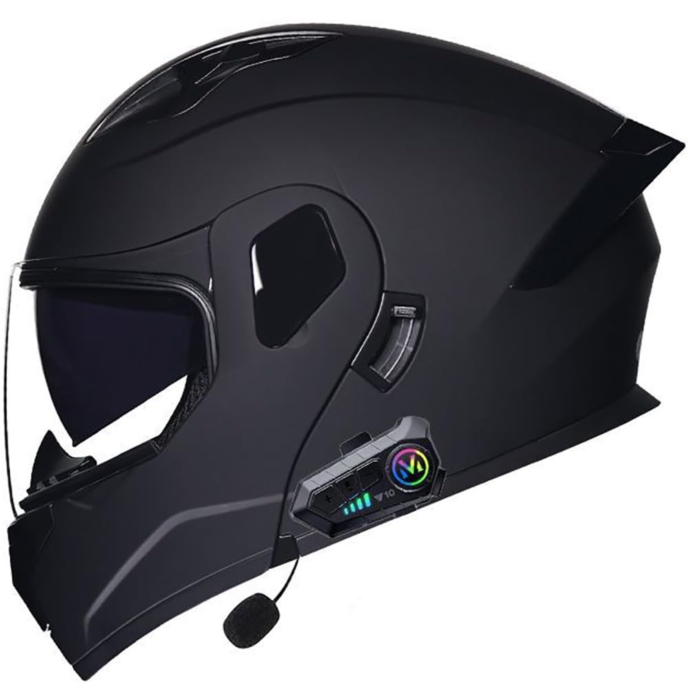 Klapphelm mit Bluetooth, Modularer Motorradhelm mit Doppelvisier, ECE Zertifiziert, Integralhelm mit Mikrofon für Automatische Reaktion für Erwachsene Frauen Männer von Beyswage