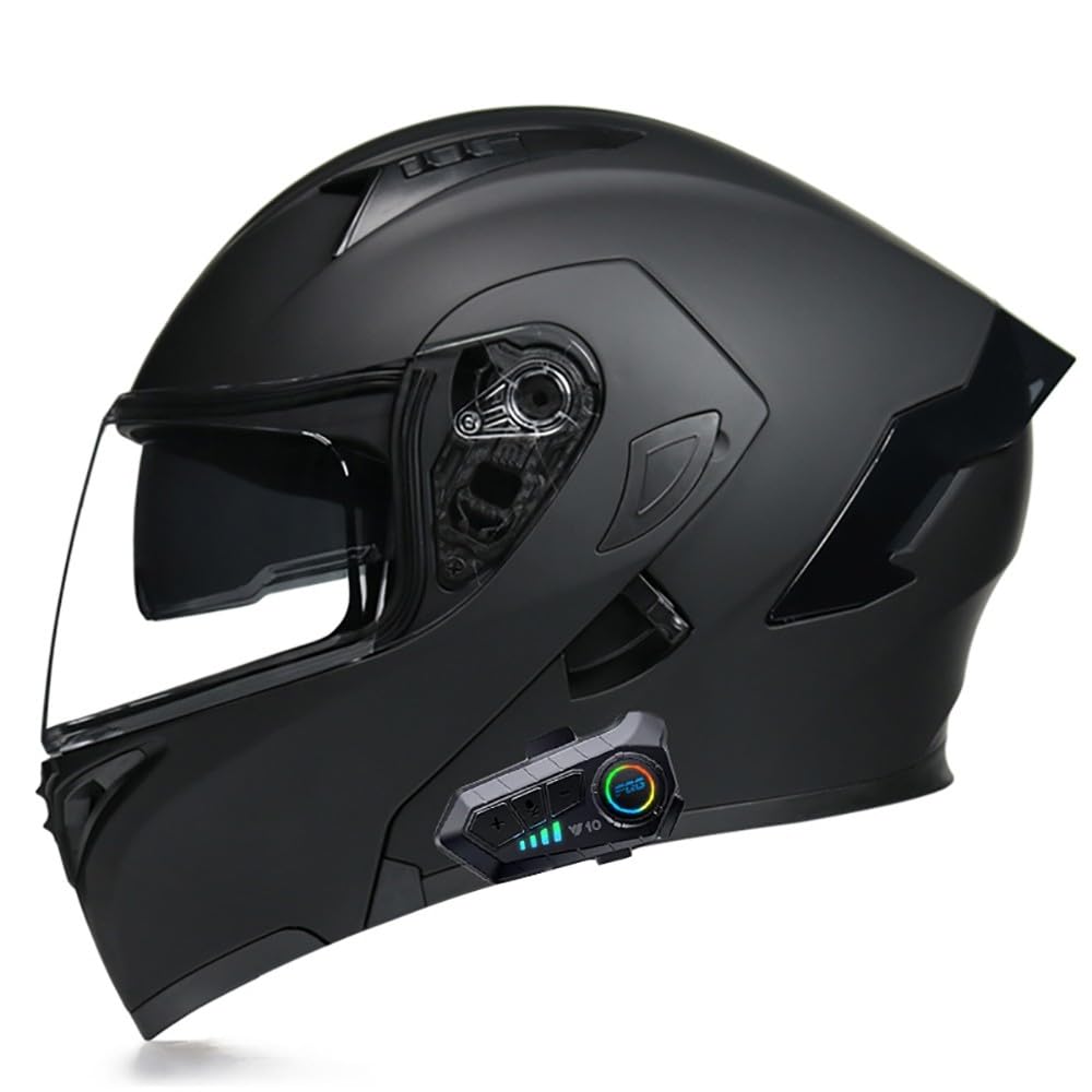 Klapphelm mit Bluetooth, Motorradhelm Modularer Helm mit Doppelvisier, ECE Zertifiziert Integralhelm mit Mikrofon für Automatische Reaktion, Motorrad Helm für Herren Damen von Beyswage