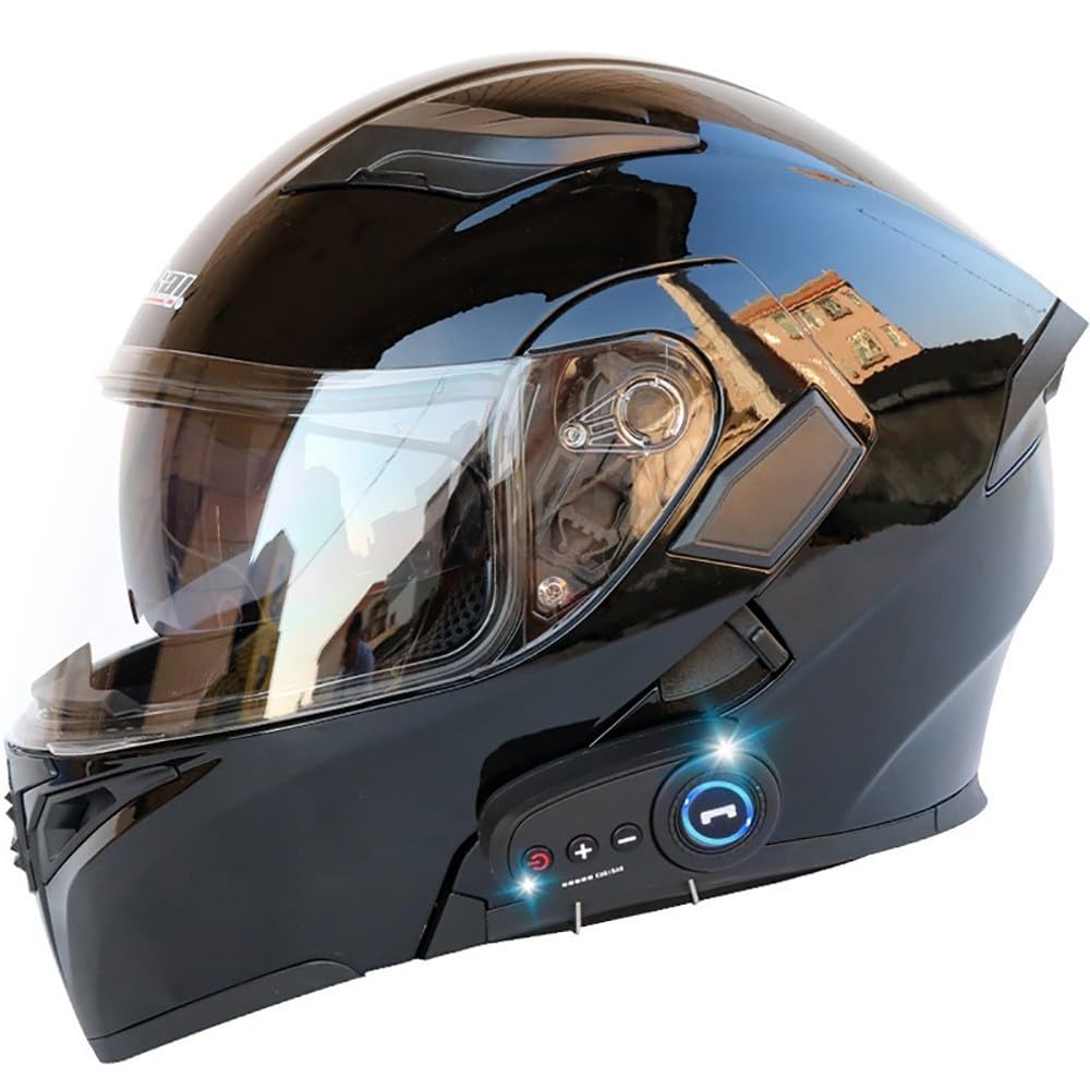 Motorrad-Helm Klapphelm Integralhelme mit Bluetooth, Motorradhelm Modular Flip Up Front mit Doppelvisier und Mikrofon, ECE Zertifiziert, Klapphelm Motorrad Herren und Damen von Beyswage