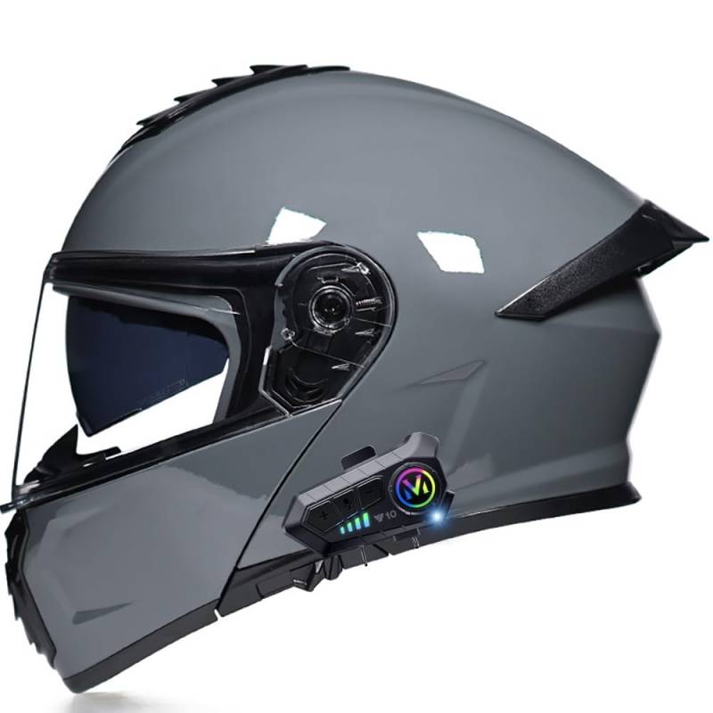 Motorrad Klapphelm mit Bluetooth, Motorradhelm Integralhelm mit Doppelvisier, ECE-Zertifiziert Herren Damen Modularer Sturzhelm, Motorrad Scooter Cruiser Helm von Beyswage