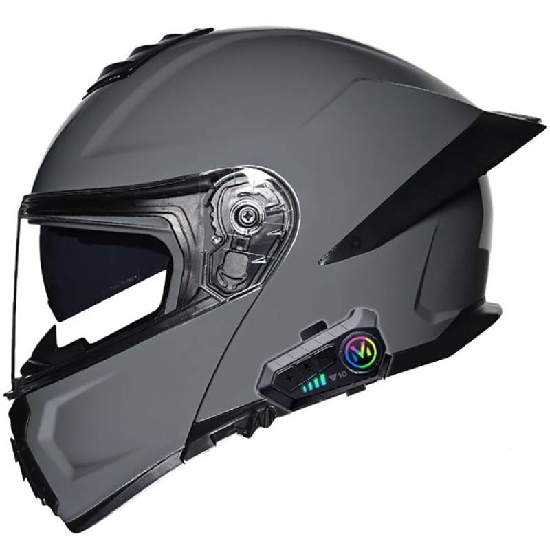 Motorradhelm mit Bluetooth, Klapphelm Modularer Helm mit Doppelvisier, ECE-geprüfter Sturzhelm Erwachsene Damen und Herren, mit Lautsprechermikrofon Geräuschunterdrückung von Beyswage