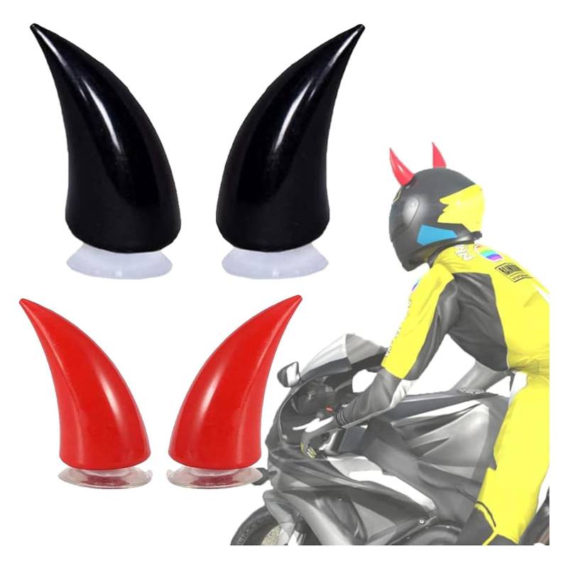 Bibykivn Motorrad Helm Horn Dämon Horn Auto zubehör - Motorradhelm, Teufel-Horn mit Saugnapf - Dekoration aus Kunststoff für Motocross-Helm für Kinder Und Erwachsene von Bibykivn