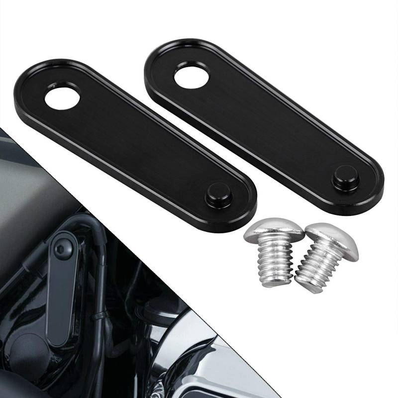 Bid4ze 1 Paar schwarze Fußrasten-Block-Off-Platten, Motorrad-Peg-Loch-Abdeckung für Harley Touring Road Glide Road King Glide Classic Street Glide FLHX FLHTCU 1993-2023 von Bid4ze