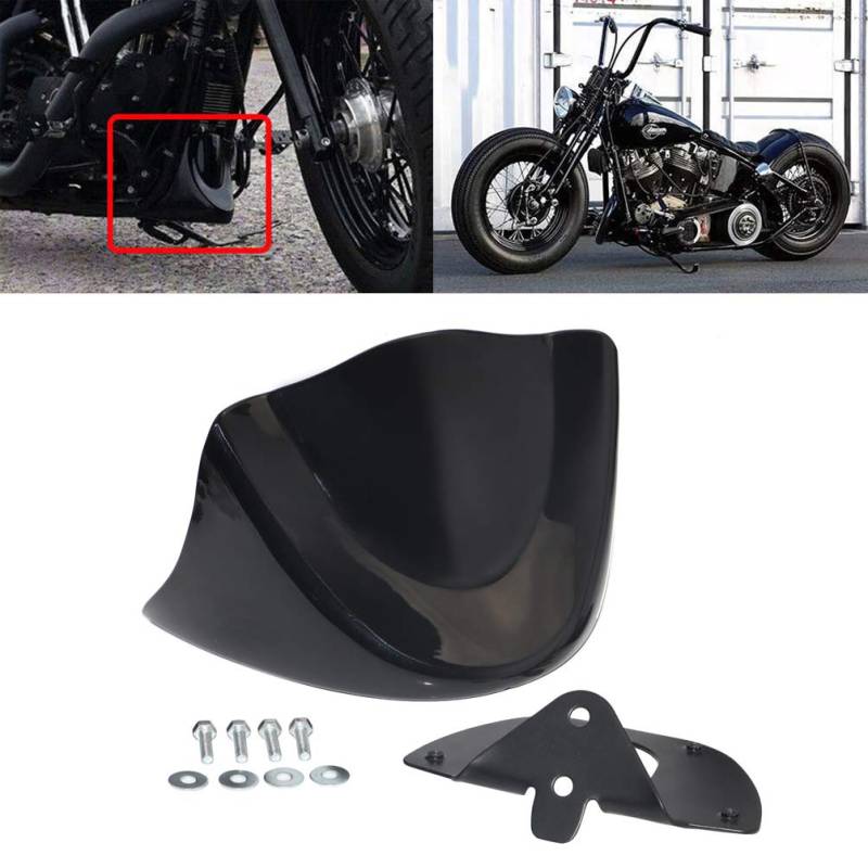 Bid4ze Vivid Black Front Chin Spoiler Air Dam Verkleidung Abdeckung mit Halterung für Harley Dyna Street Bob Fat Bob Wide Glide 1999–2005 von Bid4ze