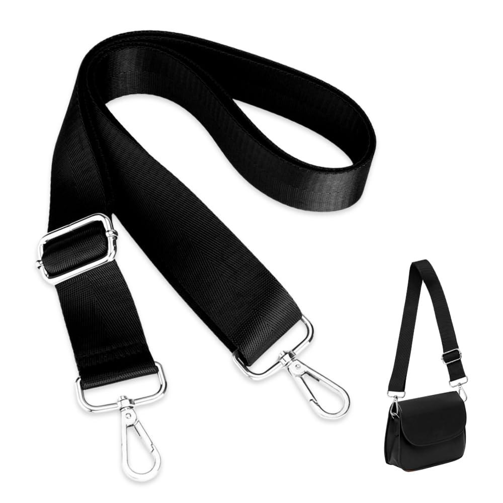 Bieiyhe Umhängegurt für Taschengurt 3.8cm Breit, Riemen für Umhängetasche Tragegurt, Schultergurt für Taschen, Trageriemen Schwarz, Bag Strap, Handtaschen Taschenband, Schulterriemen Taschenriemen von Bieiyhe