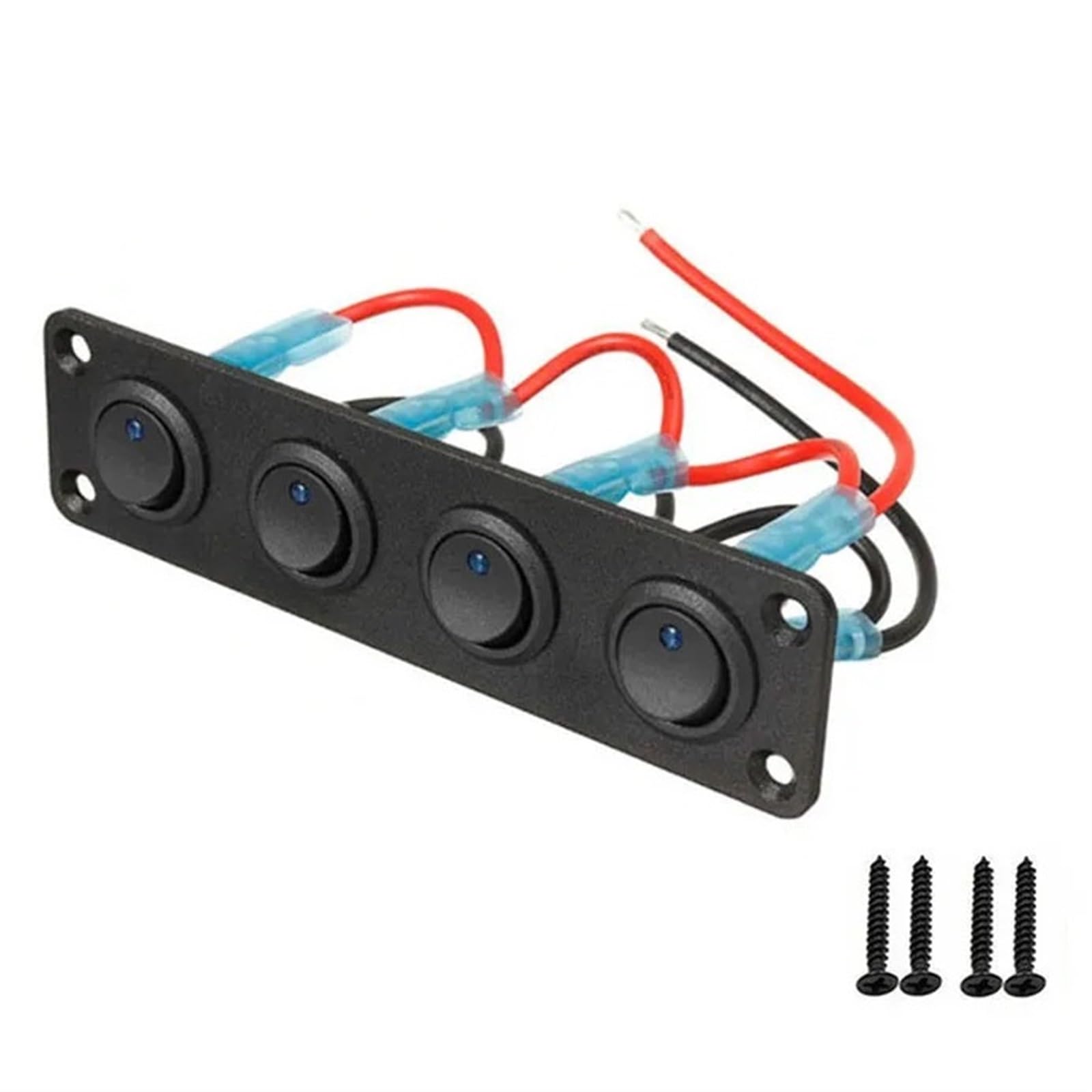 12V 1-4 Gang Kippschalter Panel USB Auto Boot Marine RV Lkw Blaue LED Styling Zubehör Marine Wippschalter(4 buttons) von Bieqiair