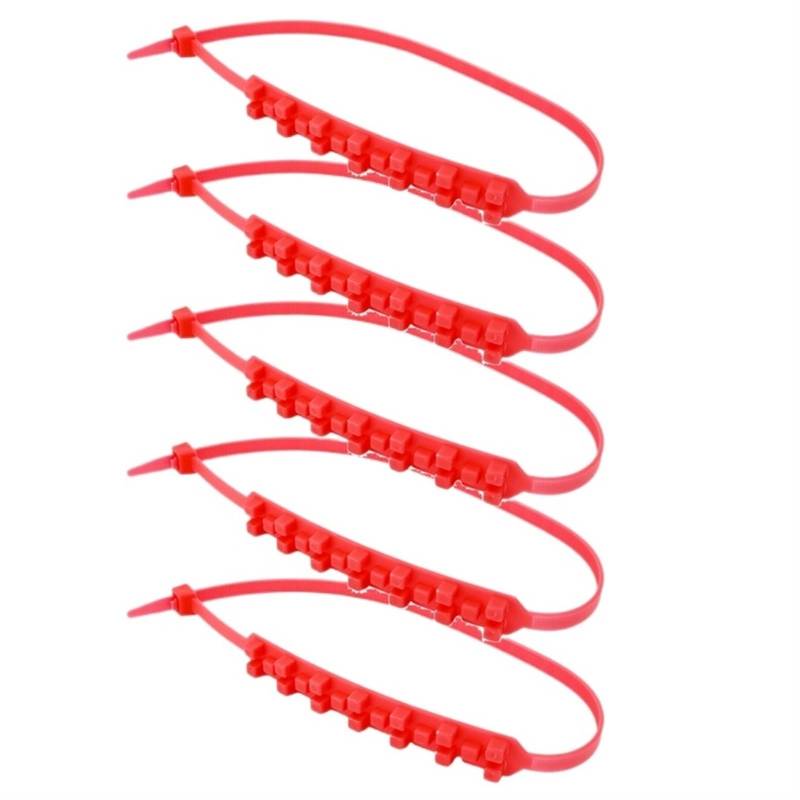 5/10 stücke Anti-Skid Reifen Kabelbinder Auto Winter Schnee Anti-Skid Reifen Ketten Outdoor Schnee Reifen Anti Skid kette Notfall Rutschfeste Zubehör(5pcs Red) von Bieqiair