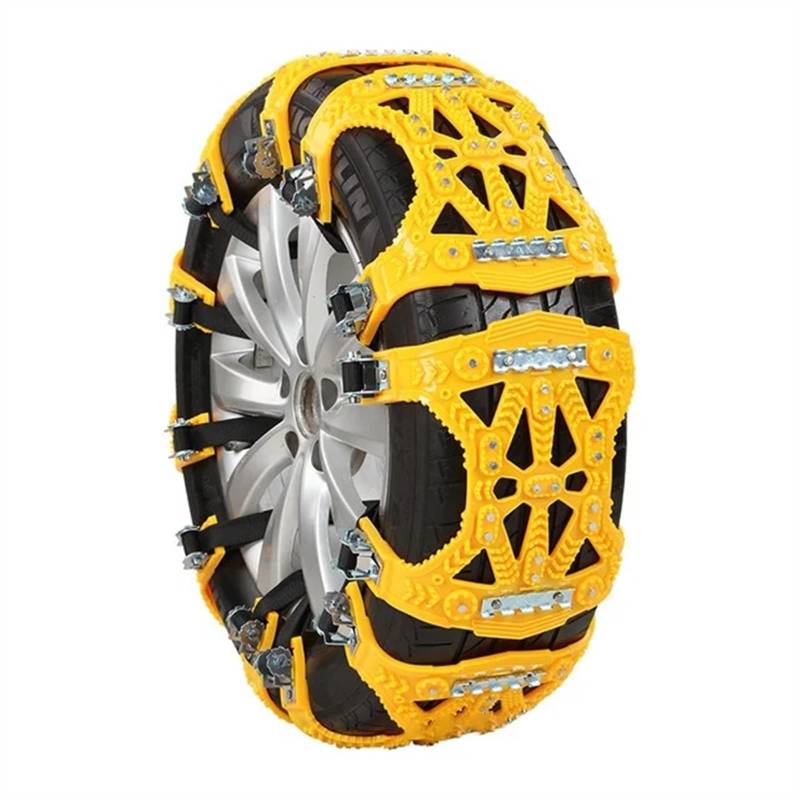 6 Teile/satz Anti Skid Schnee Ketten Auto Winter Reifen Räder Kette Outdoor Schnee Reifen Notfall Anti-Skid Ausgestattet Mit Liebe Auto Zubehör(Yellow) von Bieqiair