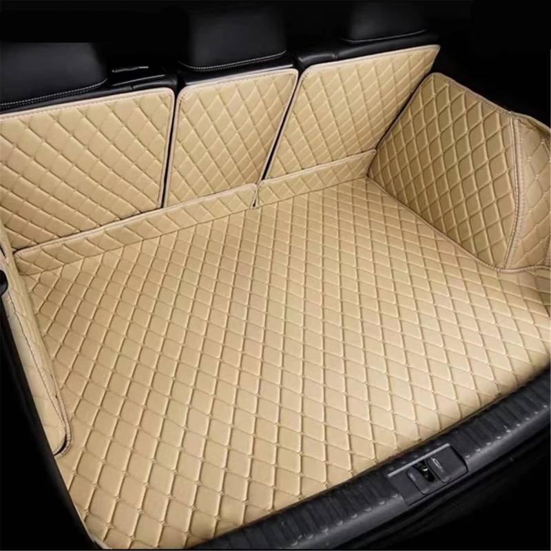 Auto-Kofferraummatten, Kompatibel Mit H-yundai*Santa Fe TM 2019 2020 2021 2022 2023 5seat, Luxus-Automatten, Innenversion, Autozubehör(3D BEIGE) von Bieqiair