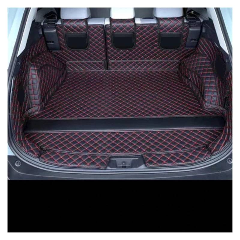 Hinten Cargo Liner Kofferraumwanne Kofferraummatte Gepäckboden Teppichwanne Wasserdicht Allwetter Kompatibel Mit to-yota*RA/V4 2020~2024 Benzinversion(Full Set Black red) von Bieqiair