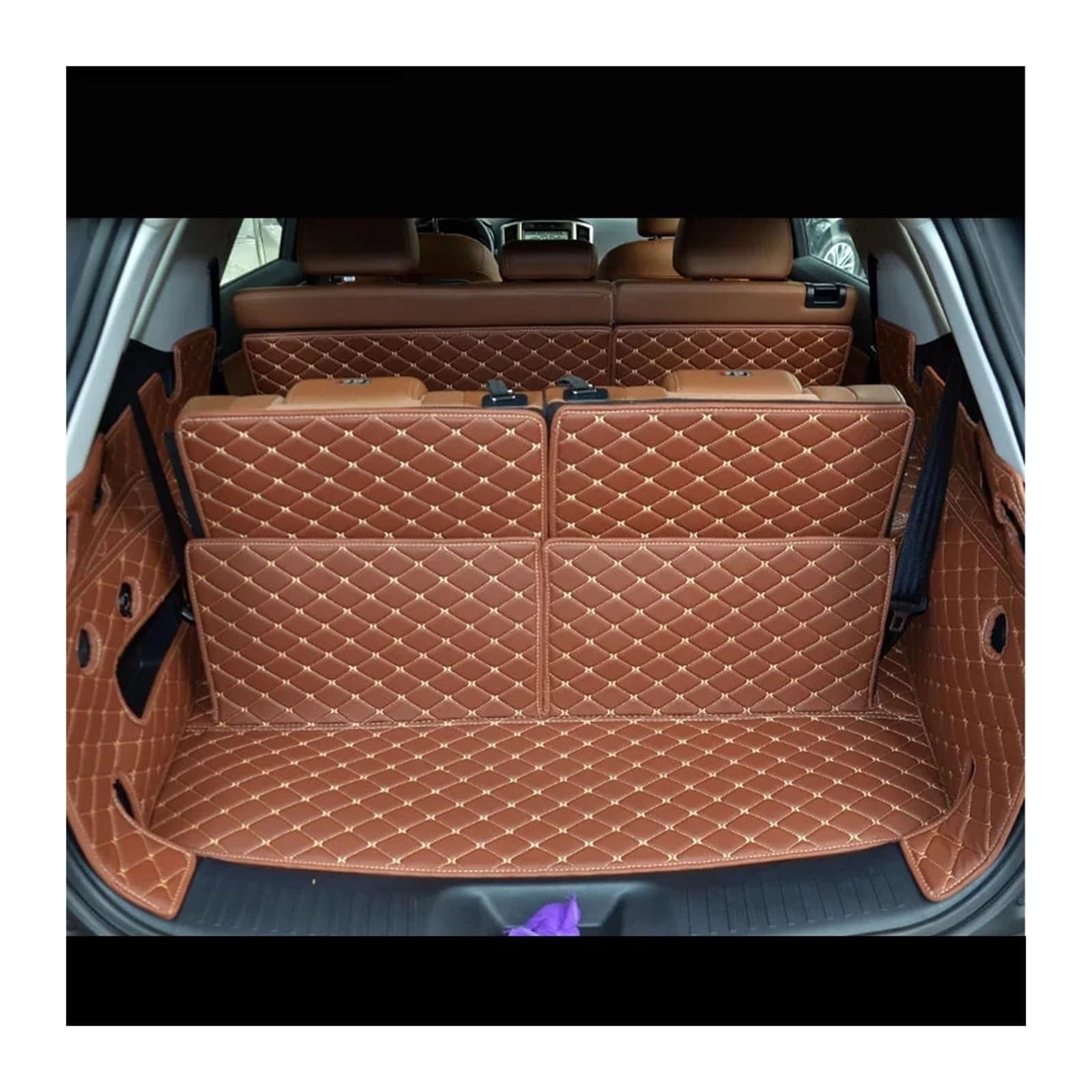 Kompatibel Mit Ch-angan*Cs95 2017–2023, Auto-Styling, Kofferraumschutz, PU-Ledermatte, Catpet, Innenmodifikation, Abdeckung, Teil, Zubehör(Brown,5 Seats) von Bieqiair