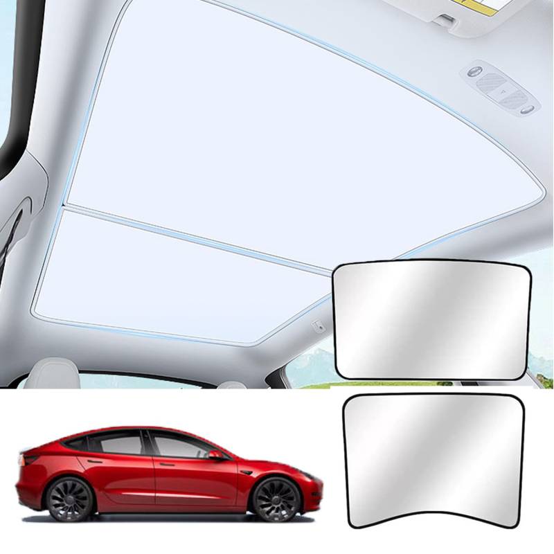 Big Ant Tesla Model 3 Autodach Sonnenschutz UV Schutz Abdeckung für Tesla Model 3 2021 2022 2023 - Silber von Big Ant