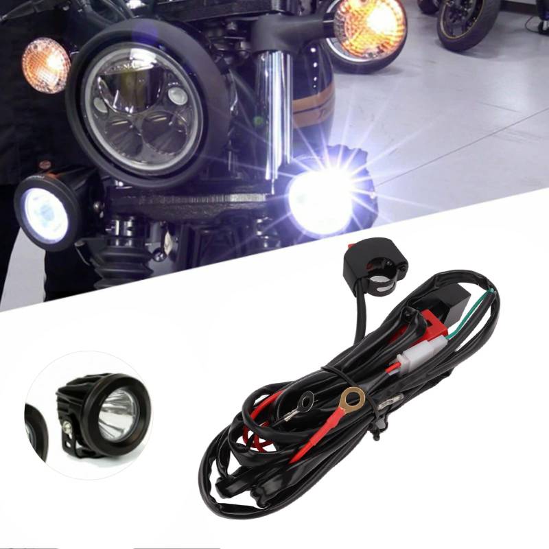 Kabelbaum für Motorrad-LED-Arbeitslichtschalter, Kabelsatz für LED-Lichtleiste, Kabelsatz, 12 V, 40 A, für 9‑32 V, Dirt Bikes, ATV, Elektroauto von BigKing