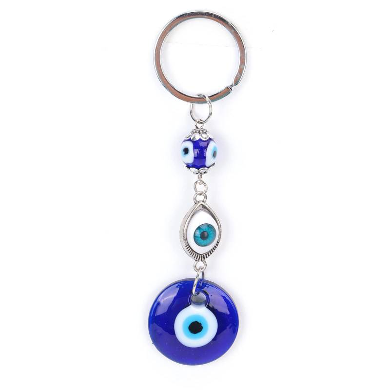 Türkisches Blaues Böses Auge Schlüsselanhänger, Viel Glück Schlüsselanhänger mit Ring Hängende Ornament Tasche Dekor von Biitfuu