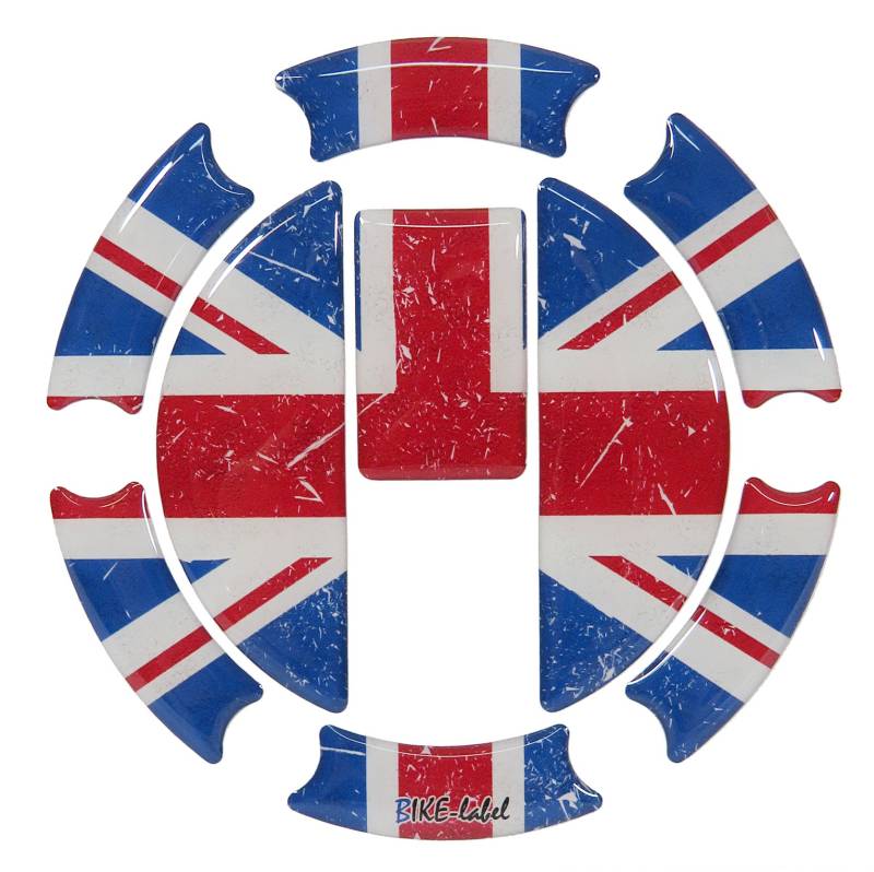 BIKE-label Tankpad Tankdeckel Aufkleber Union Jack kompatibel für Triumph 650003VA von BIKE-label