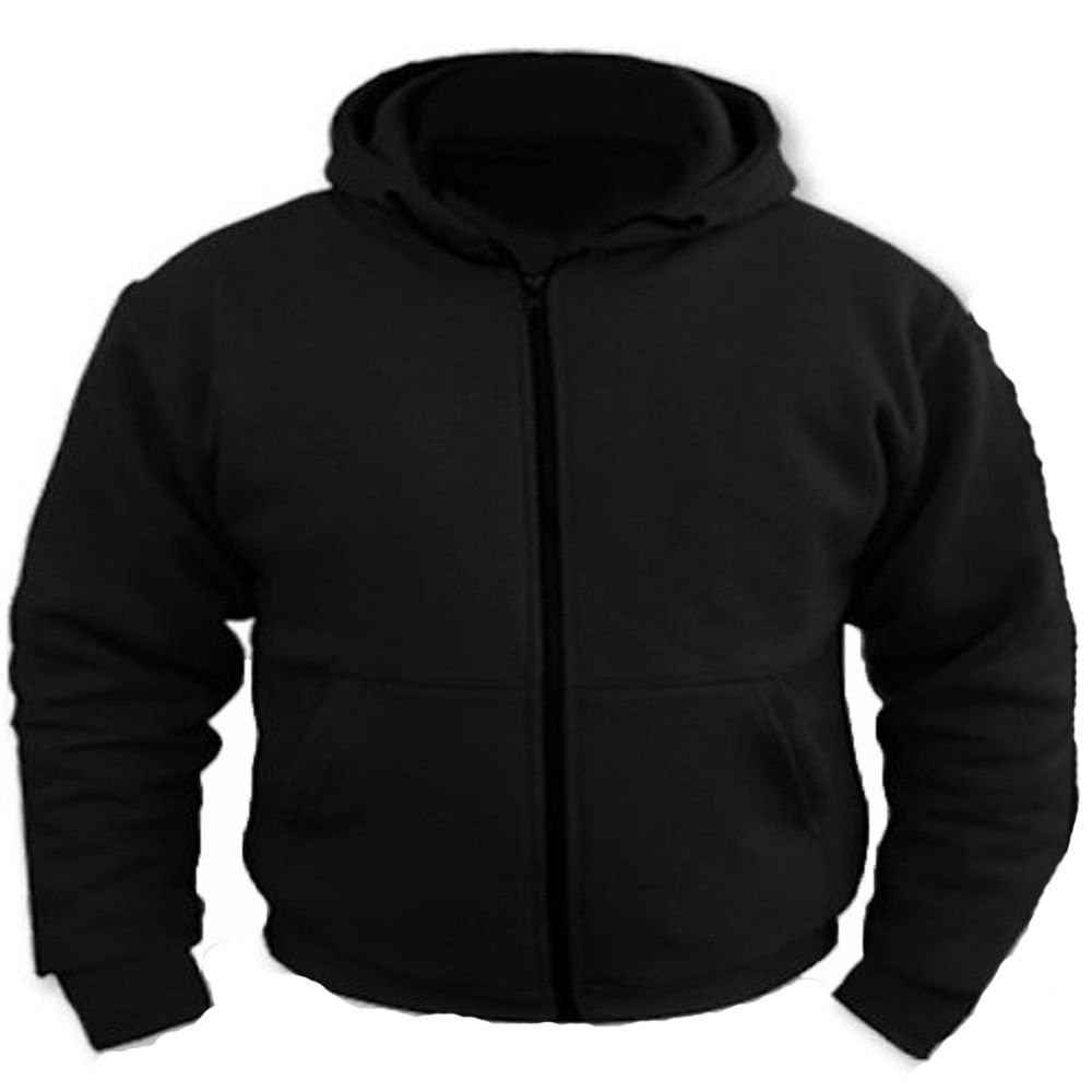 Australian Bikers Gear Motorrad Hoodie, Kapuzenjacke, schwarz, vollständig gefüttert mit verstärktem Dupont™ Kevlar®, fünf herausnehmbare CE Protektoren, Größe: 3XL = 50 von Bikers Gear