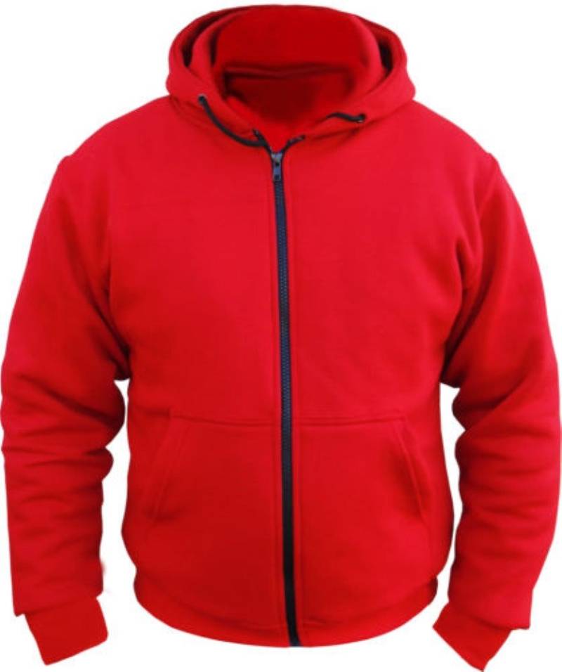 CE Armoured 100% Full Kevlar Ultimate Motorcycle Protection Red Hoodie Hoody Fleece (Small = 36 von Bikers Gear