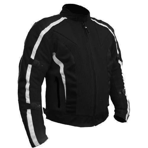 Chicane Race Mesh Air Flow Jacket Black & White Waterproof & Armoured CE-1621-1 2XL (44"/111cm) von Bikers Gear