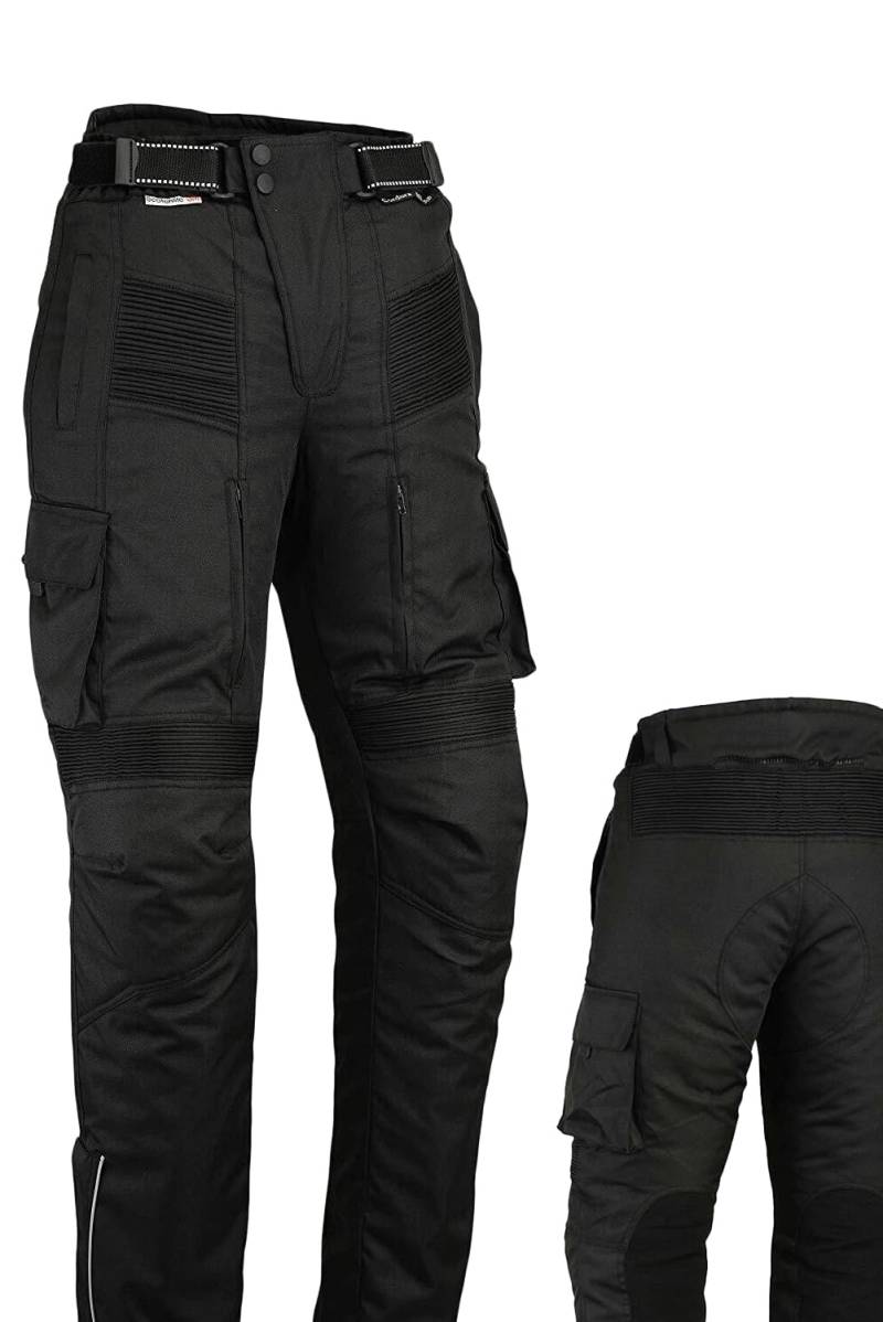 Bikers Gear UK Motorrad-Cargohose - Protektoren nach CE-1621-1 - Wasserdicht - Cordura & Spandex - Schwarz - 2XL - W38/96cm L 32"/81cm von Bikers Gear UK