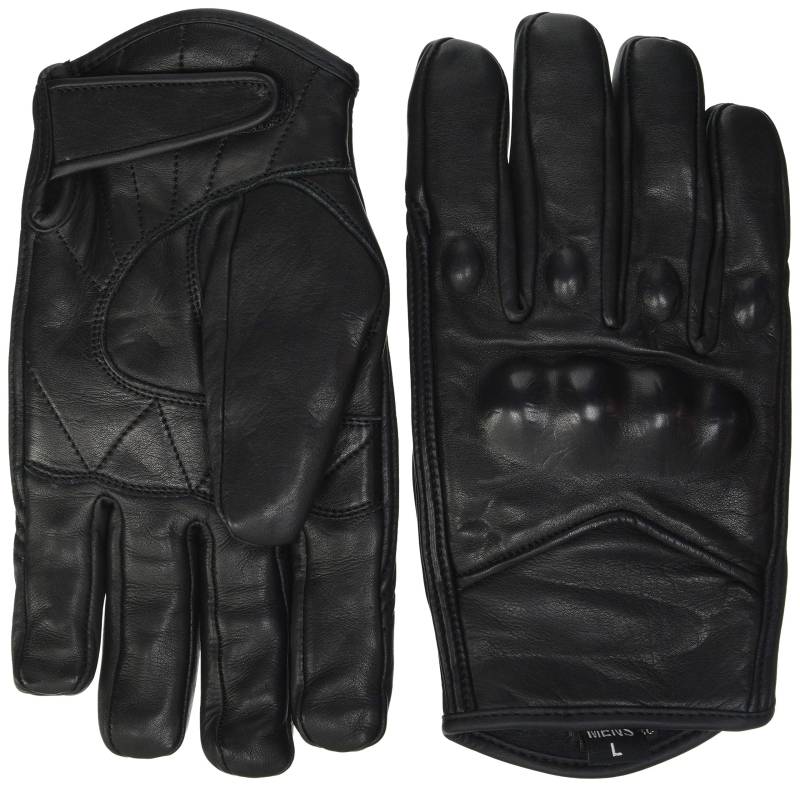 Motorradhandschuhe kurz - Harley Cruiser-Stil - thermoisoliert - wasserdichtes Hipora-Futter - Leder - Schwarz - L von Bikers Gear