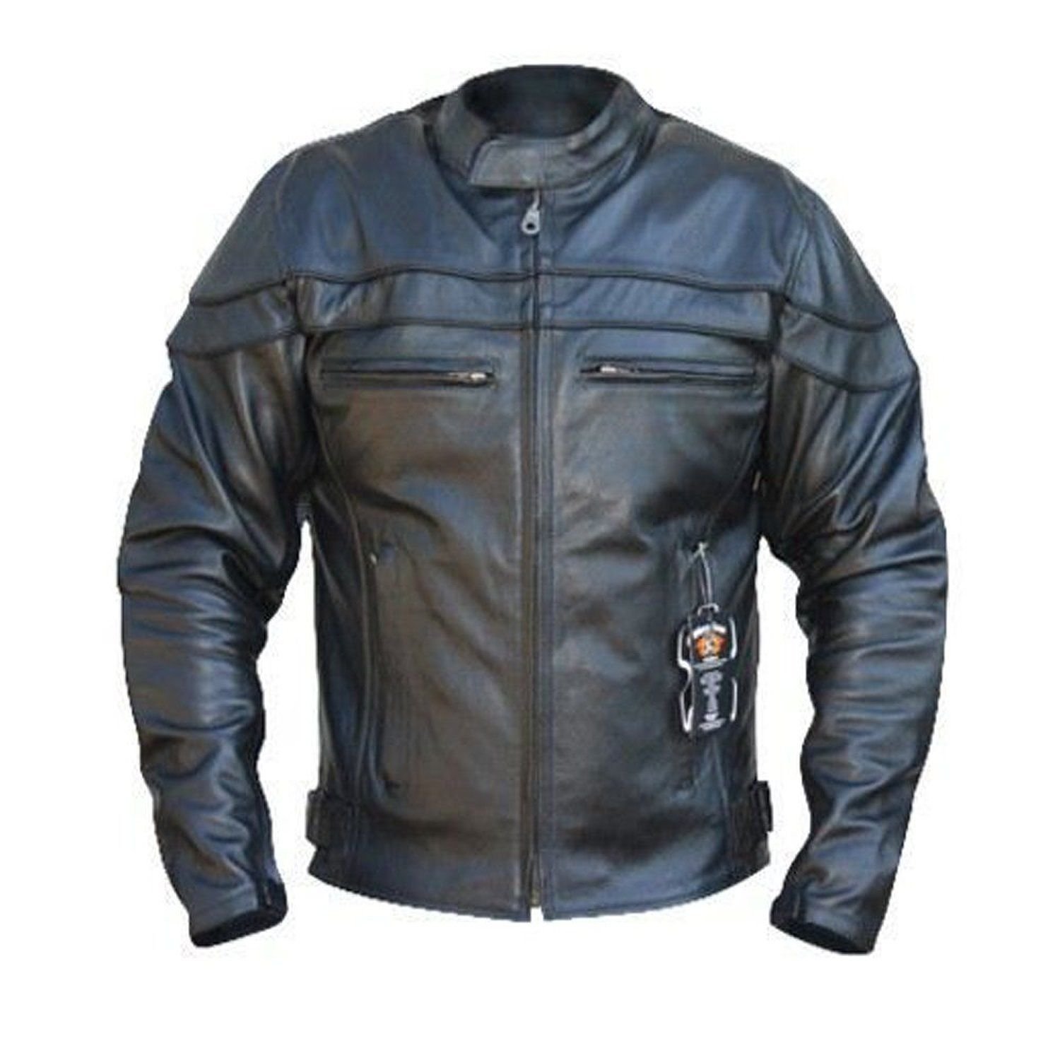 Sturgis (Monza Naked Rindsleder CE und belüftet Motorrad Jacke schwarz schwarz 6XL von Bikers Gear