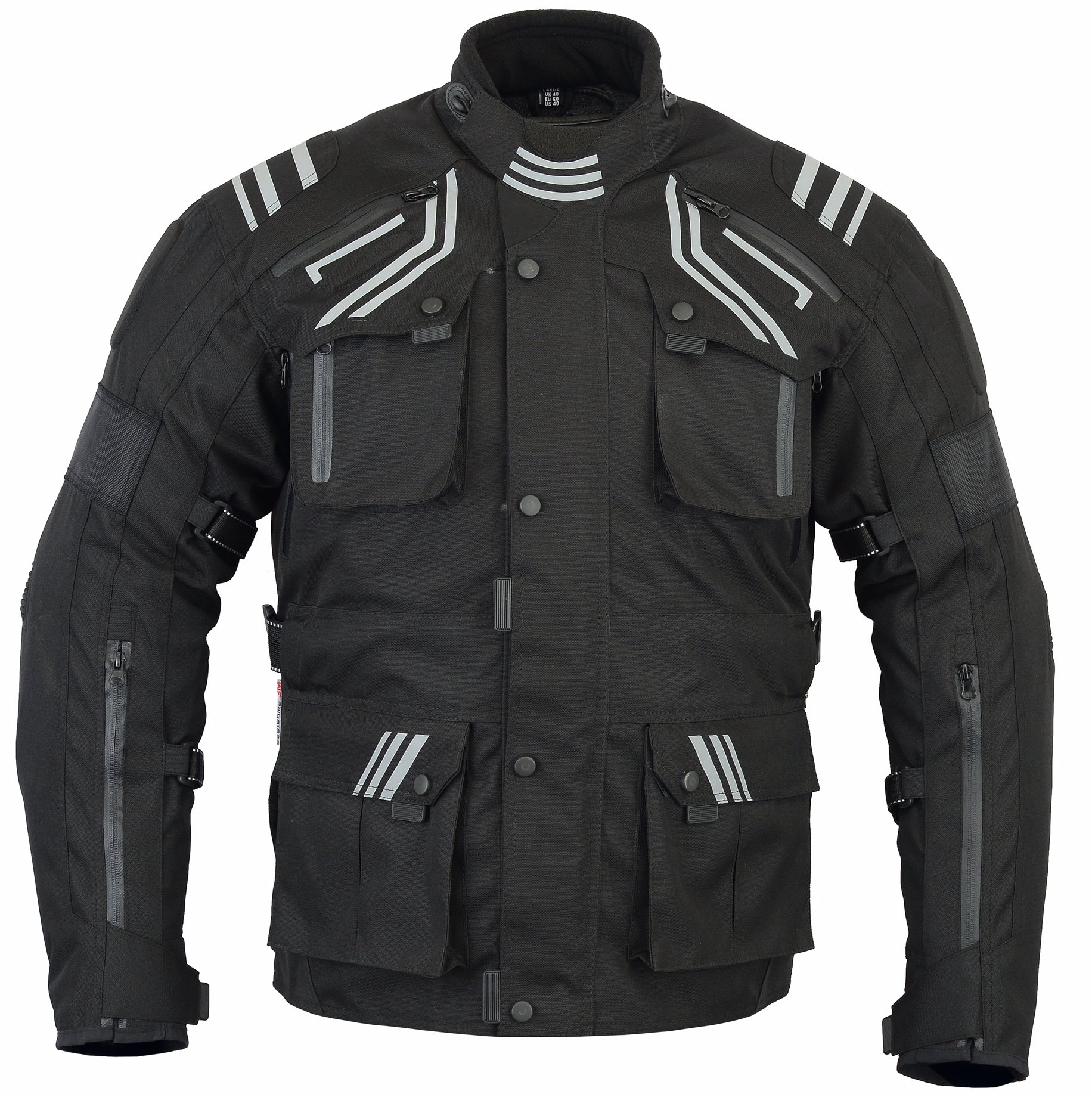 The GloRider wasserdichte und atmungsaktive, belüftete Motorradjacke von Bikers Gear, CE-1621-1, Schwarz von Bikers Gear Australia