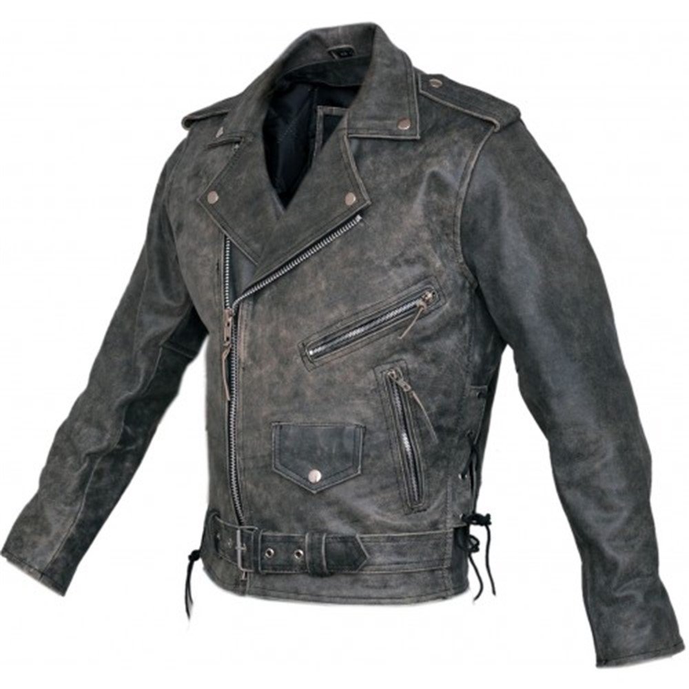 Bikers Gear Australia Classic Vintage Distressed Brando Style Leder Harley Cruiser Jacke mit CE 1621-1 Rüstung (4XL 48"-121cm) von Bikers Gear Australia