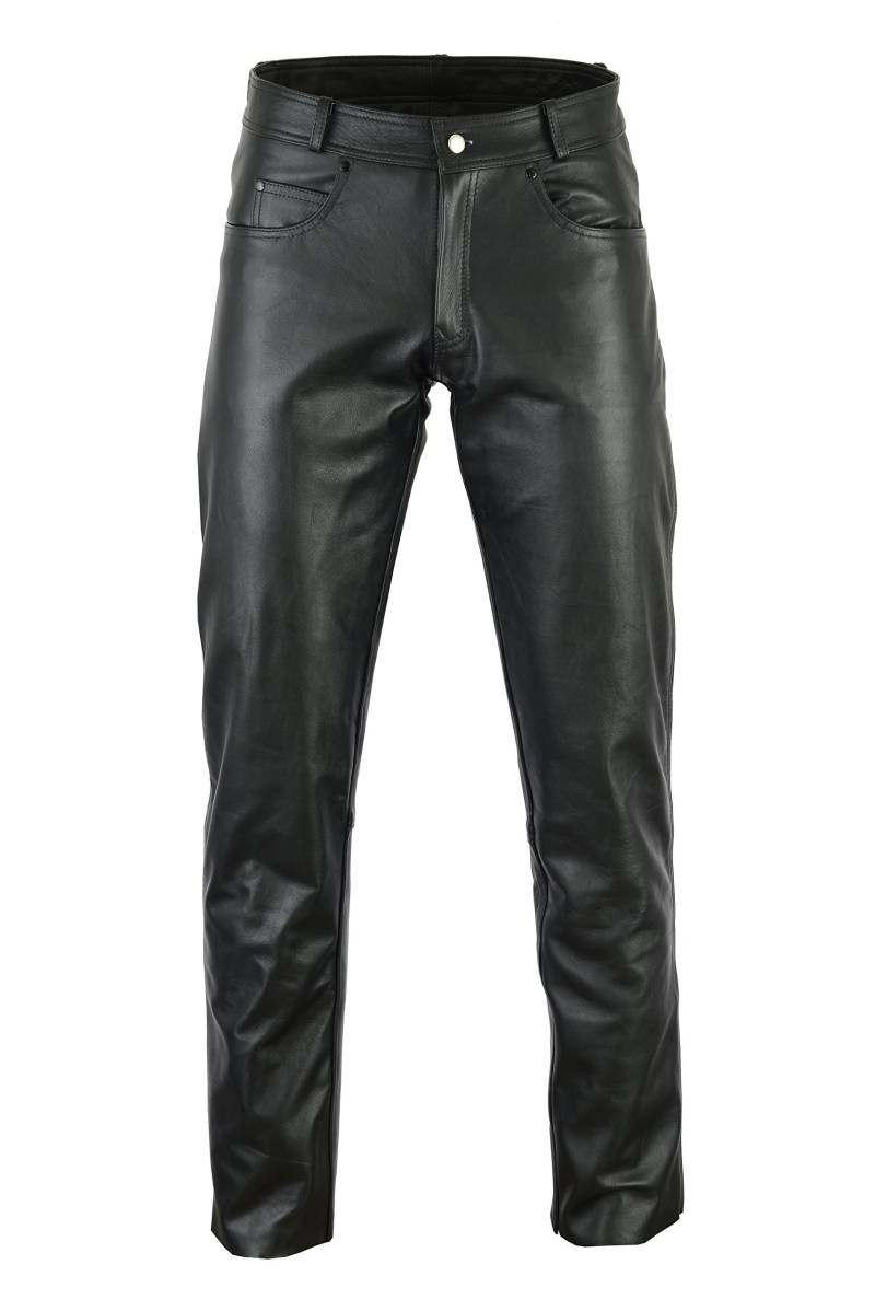 Bikers Gear Australia Herren-Jeans aus weichem Leder für bequeme Passform, schwarz,40 von Bikers Gear Australia