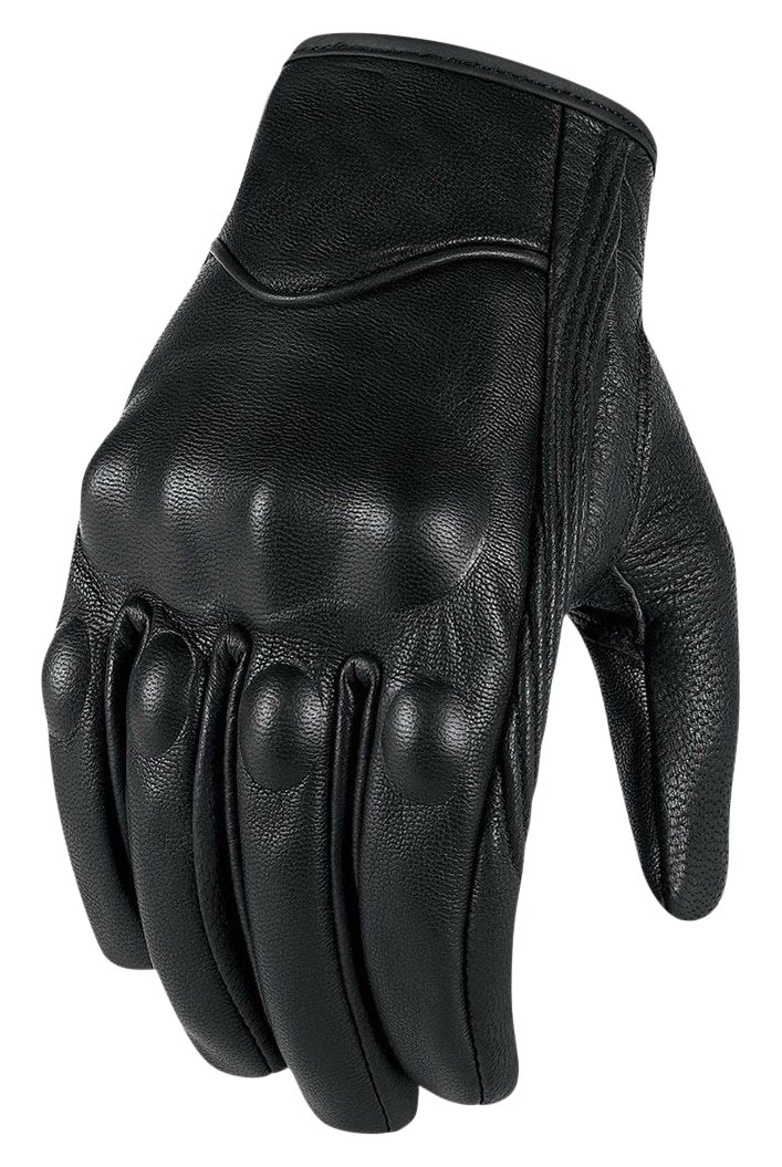 Bikers Gear The Warriors; kurze Leder Motorrad-Handschuhe für den Sommer, schwarz. von Bikers Gear