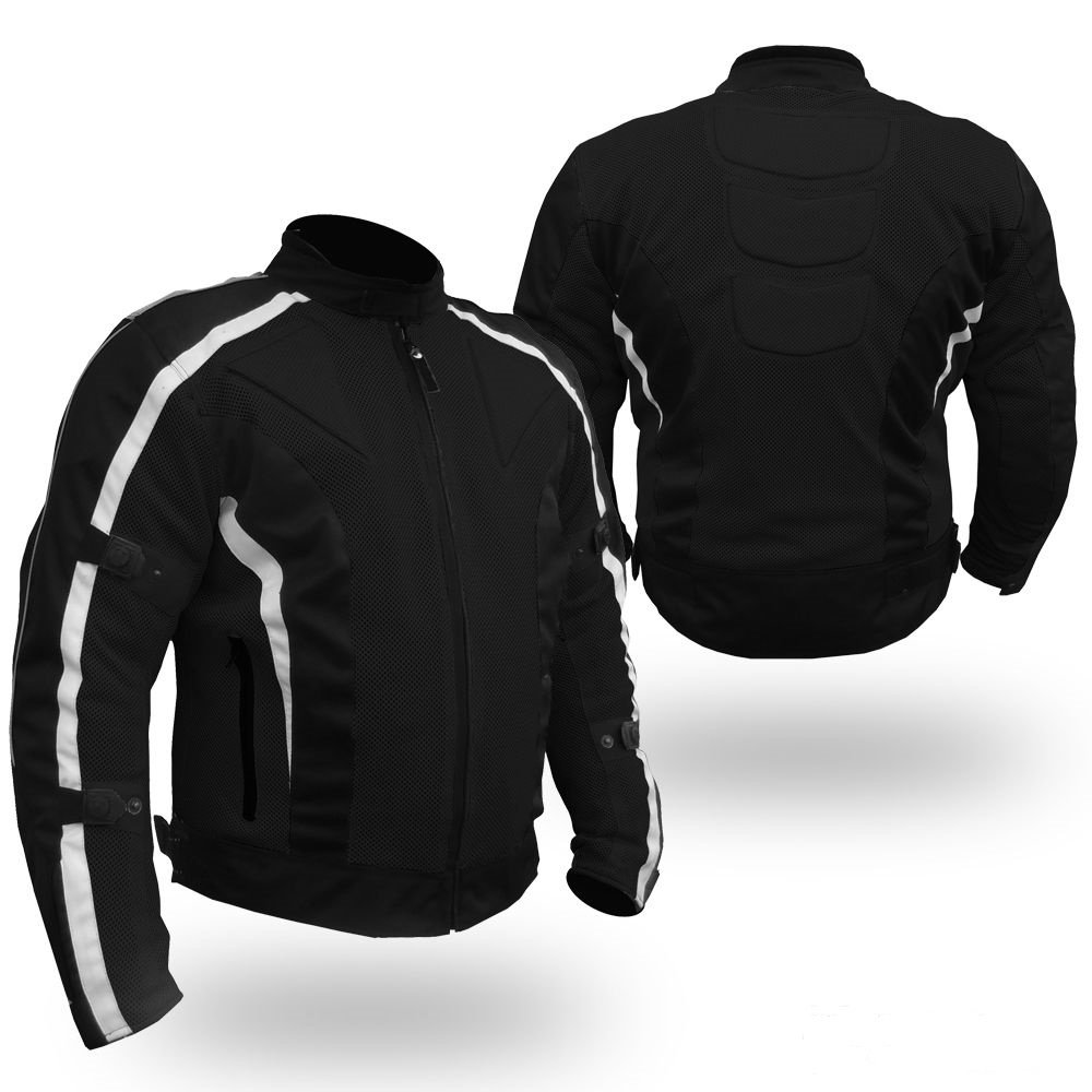 Chicane Race Mesh Air Flow Jacket Black & White Waterproof & Armoured CE-1621-1 5XL (50 EU/127cm) von Bikers Gear Australia